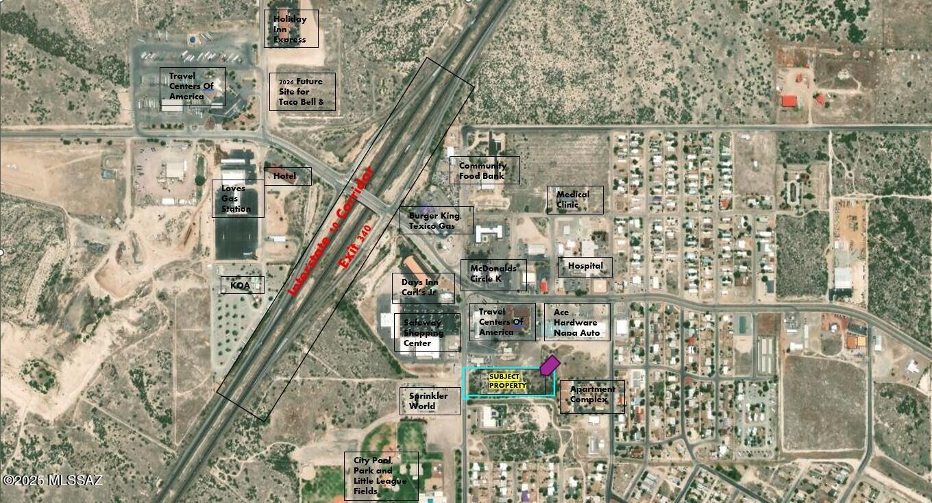Prime Commercial Opportunity in the Heart of Willcox - 3.71-acre parcel zoned H-1 (Highway Service)—strategically located in the hub of Willcox's commercial corridor. Surrounded by established businesses and sitting just minutes from I-10, this property offers high visibility and accessibility, making it ideal for a wide range of commercial ventures.
Priced below comparable H-1 zoned properties, this parcel is a smart investment for developers, business owners, or investors looking to capitalize on Willcox's growing demand for traveler- and resident-focused services.
This zone is designed to serve the traveling public, truckers, and local residents, with an emphasis on accessibility, comfort, and economic development -  this location is positioned for success. Utilities are all nearby. H-1 Zoning Allows For:
Gas stations, motels, cafes, drive-ins, travel trailer parks, Medical and dental offices, hospitals, garages, Retail shops, art and curio stores, museums, Any CC-1 central commercial zone use