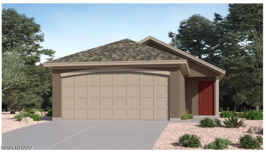 This new single-level home features a convenient open-concept layout that combines the kitchen with the living and dining areas. Three bedrooms are tucked away to the side of the home for enhanced privacy, including the spacious owner's suite, complete with a spa-inspired bathroom and walk-in closet. A two-bay garage completes the home. Our homes come with the Frigidaire Stainless Steel Appliances, Rinnai Tankless Water Heaters, Post-Tension Foundation, Taexx built-in pest control system, Radiant barrier roof decking, 2'' Faux Wood Blinds and more!