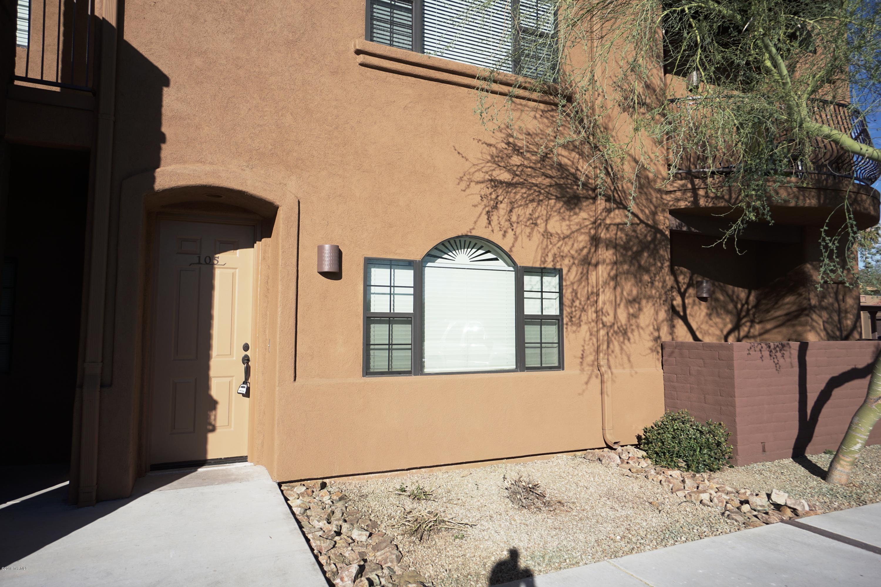 Luxury Condo in desirable Placita Escondida, Ground Floor, perfect Central location-River & Campbell. This charming community is situated along the Rillito River Park next to St Phillips Plaza. 2 Bdrm / 2Bath, Granite counter tops, Neutral paint, Ceramic tile, Upgraded carpet, Huge Master Bath with Walk-in Closet, water & trash paid by HOA, washer/dryer included, and covered parking. Easy access to everything, don't miss out on this great home. Buyer Must purchase Garage #G9, $10,000.