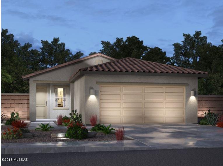 Brand NEW energy-efficient home ready September 2018! Balboa single story home has a covered patio just off the great room so you can enjoy the beautiful
desert. Master suite location provides ultimate quiet and privacy. 30'' Fairfield Wheat kitchen cabinets, Sunset Gold granite countertops, 13x13 Toledo Beige tile, Winter Milk carpet, Whirlpool refrigerator SS side by side, ceiling fan pre-wires at livable interior areas, 1/2 HP garage door opener, phone/TV outlets at livable locations, whole home window coverings. La Estancia features great community amenities such as park, playground, pool and
splash pad. Known for our energy efficient features, our homes help you live a healthier & quieter lifestyle while saving you thousands on your utility bills.