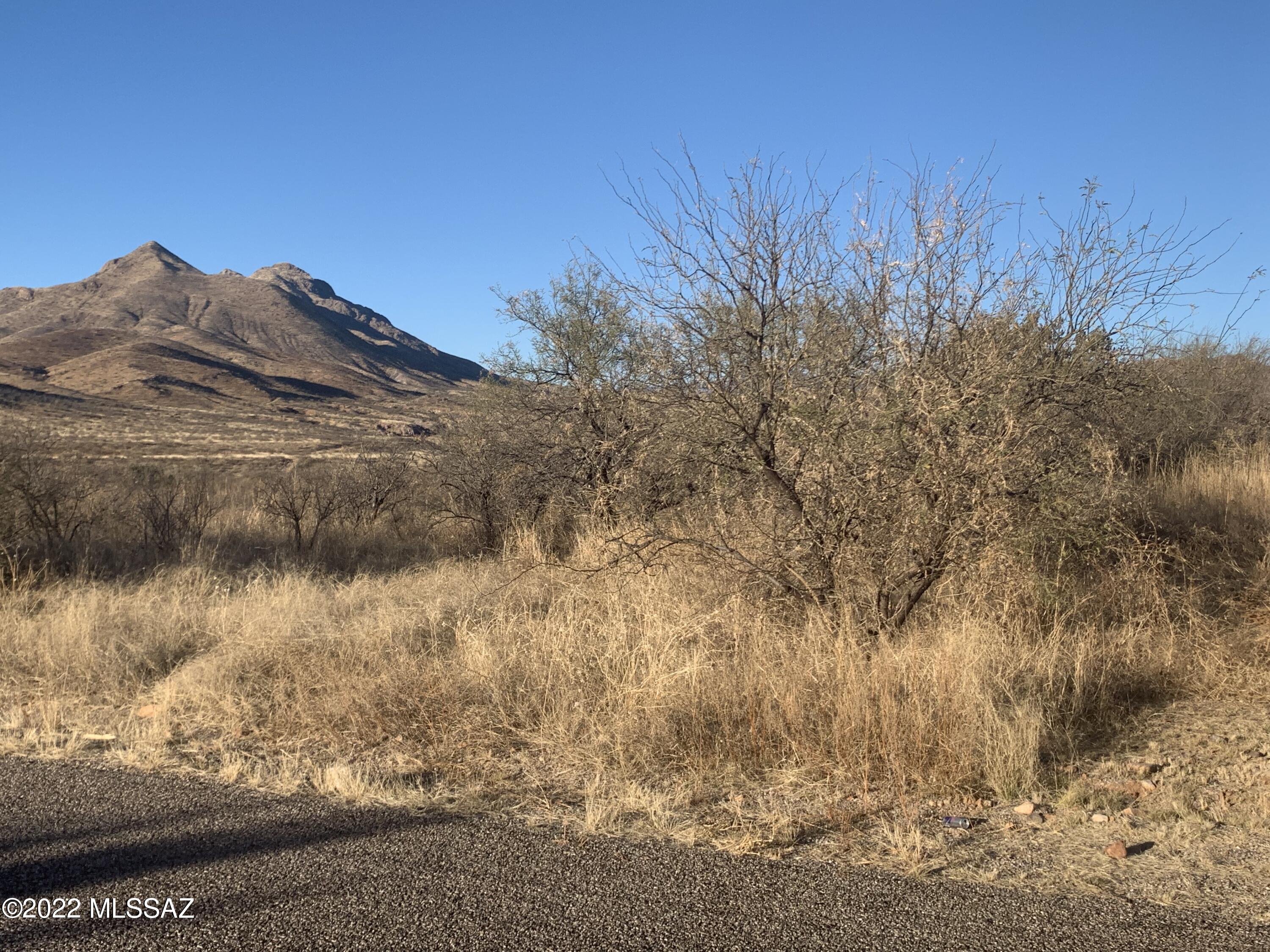 Hilltop lot with a view overlooking the Sonoita Creek drainage, this large lot in Rio Rico Ranchetts is sure to provide a great property to build your dream home.  Water to the lot line and electricity very near, paved road bordering the south end of the property, the possibilities are endless.