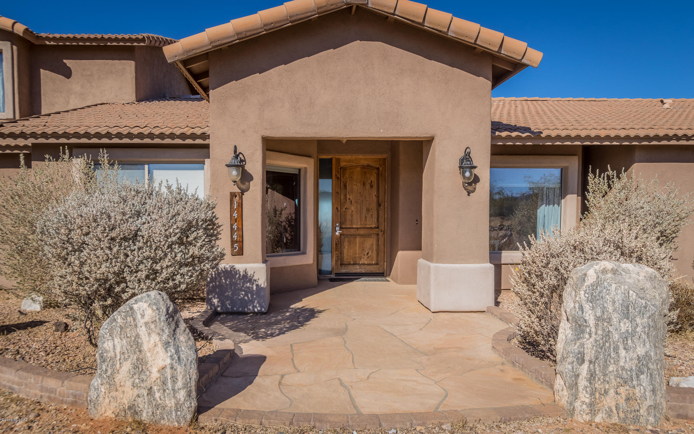Vail Schools! Views! Close to walking/biking/horse paths, and minutes from the AZ Trail. Panoramic views from pebble-tec pool & patio, overlooking 2.88 ac. of horse property. Huge 4th bedroom upstairs can be second master bed/guest suite! Stairs are Mexican tile with mesquite wood risers. Great room features a wood burning bee hive fire place and scored concrete flooring. Sep dining room and living room give plenty of space to entertain. Kitchen is beautifully updated with granite counter tops, ss appliances, & custom wood cabinets. The huge master bdrm has views overlooking to pool, bathroom has dual sinks, a walk-in closet, & a walk-in glass block shower. A fenced dog run, central vac, NEST thermostats, newer HVAC!