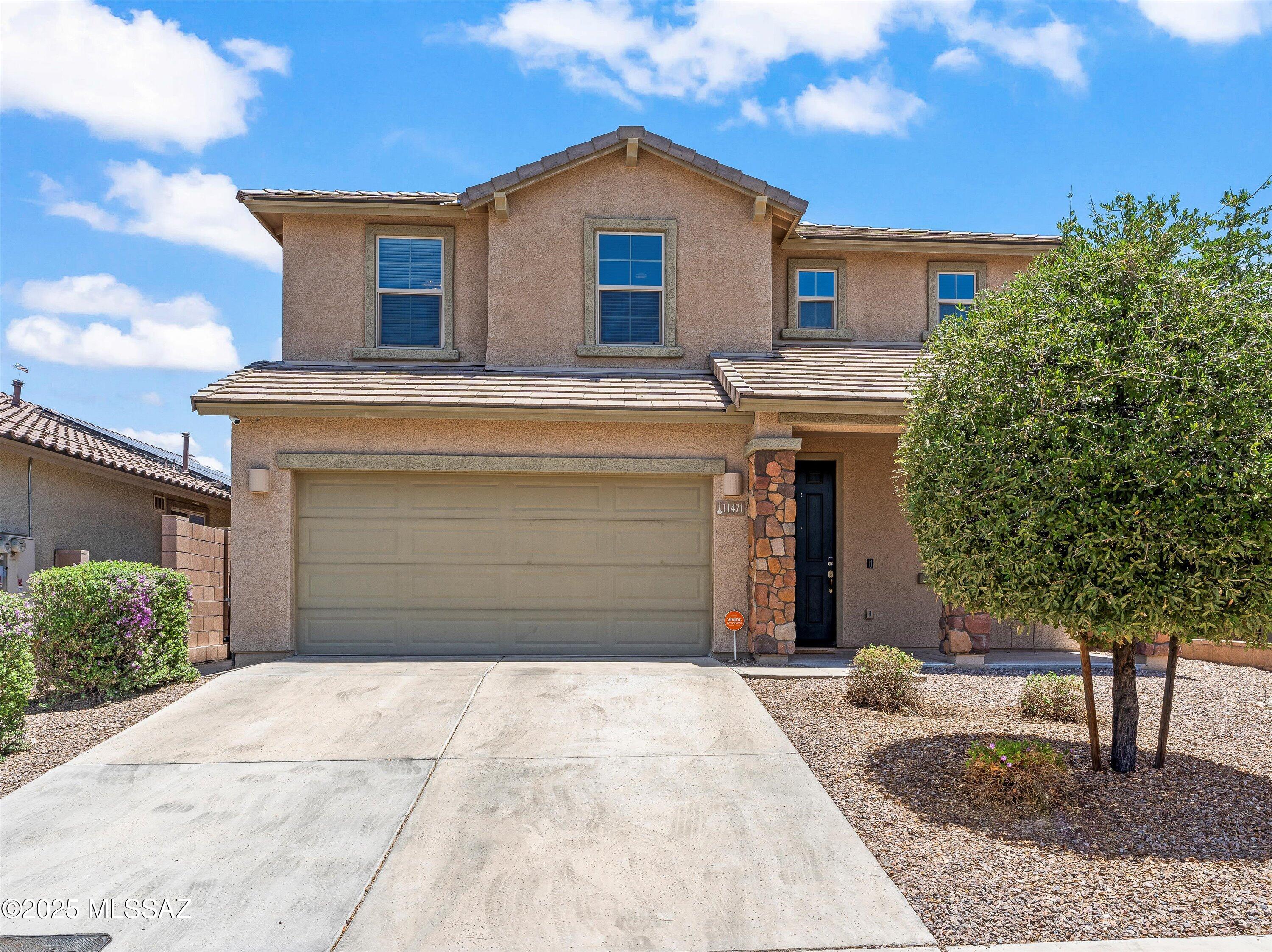 Spacious two-story home features 4 bedrooms, 2.5 bathrooms, and a well-designed layout perfect for both everyday living and entertaining. Enjoy multiple living spaces with a separate family room and living room, offering comfort and flexibility for any lifestyle. The tandem garage provides plenty of room for vehicles, storage, or even a home gym. Thoughtful upgrades include a whole-house water softener, reverse osmosis system at the kitchen sink, and a security camera system for added peace of mind. Step into the backyard and take in the stunning mountain views, perfect for relaxing evenings or weekend gatherings. Conveniently located close to top-rated schools, grocery stores, restaurants, and shopping, this home offers both comfort and connection to everything you need.