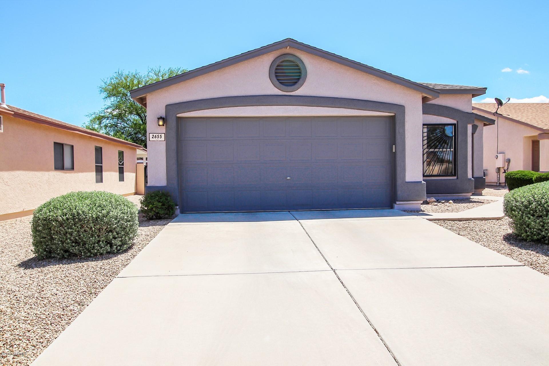 MOTIVATED SELLER! MAKE AN OFFER! Great curb appeal Home with meticulous desert landscape and move-in ready! Soothing interior palette, beautiful tile floor, window blinds, and patio access from dining area. Fantastic eat-in kitchen features center island, tiled counters/backsplash, SS appliances, pantry, and wood cabinets. Great gathering place for family and friends. Generous size bedrooms with plush carpet, ample closets, and 2 baths. Peaceful & serene east-facing backyard boasts covered patio and room for a pool! New roof 2015. Interior/Exterior paint 2015. New interior doors 2014. Sun shades 2015. New kitchen cabinets 2014. Will NOT disappoint.