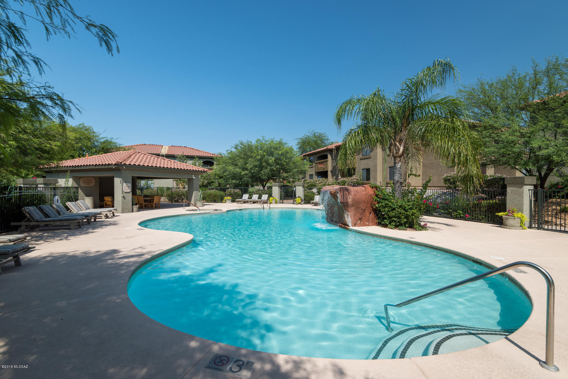 Private second floor condo in the gated Catalina Foothills community of Veranda At Ventana.  This secluded 1BR/1BA features a North facing covered patio overlooking park-like grounds, open floor plan, ceramic tile flooring, master suite with spacious walk-in closet, washer/dryer in condo and a convenient Northern Tucson location across the street from shopping & numerous restaurants.  The Veranda At Ventana resort style amenities include two heated pools & spas, state of the art fitness center, clubhouse, bbq areas throughout the community, sand volleyball court, kids playground, grassy grounds and Catalina Foothills schools.