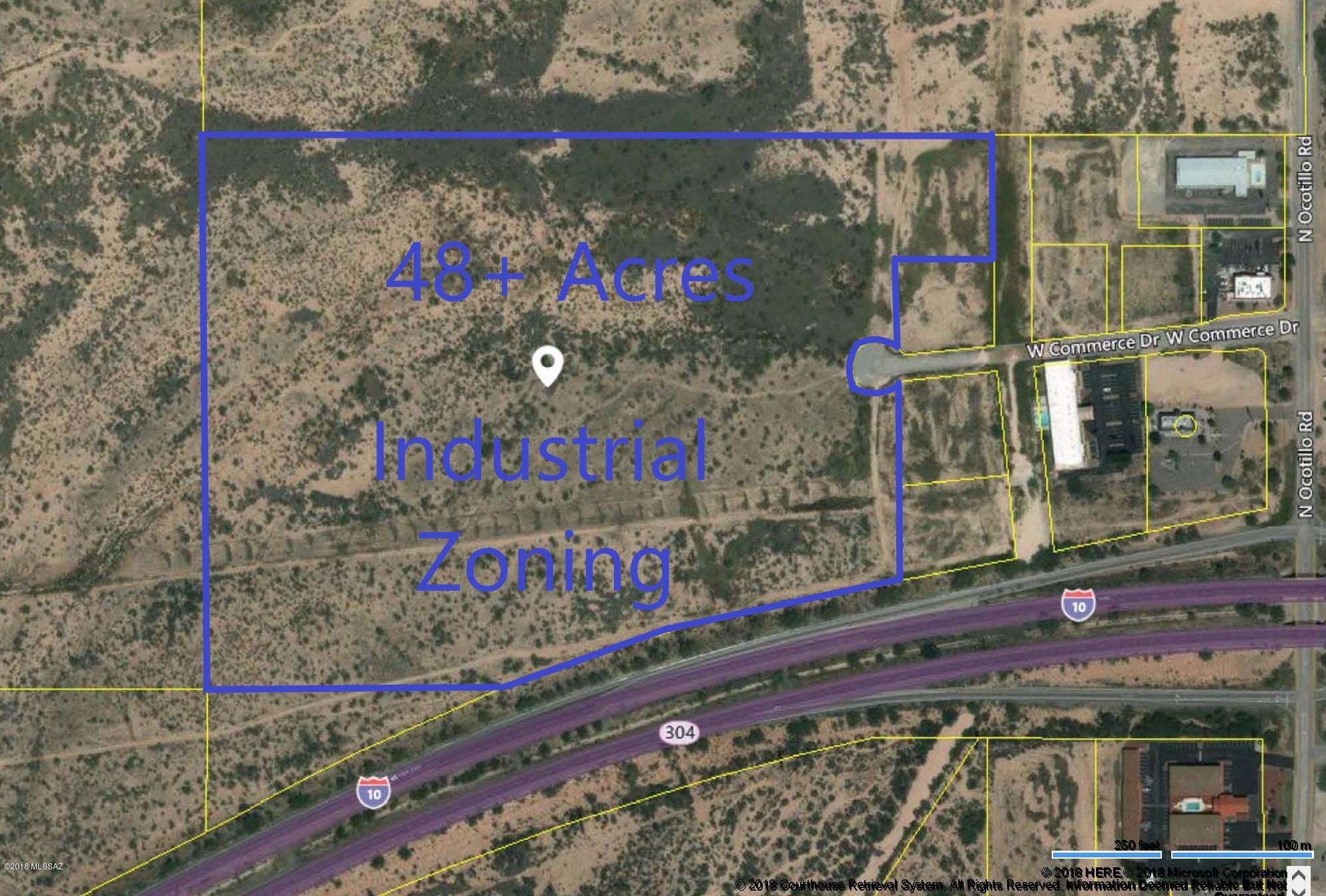 Over 48 acres of I-1 zoning adjacent to Interstate 10, just off of Ocotillo Road. This property offers great opportunities for businesses and development in the growing City of Benson. Terrific location for a business tied to the farm and ranching industry. Don't miss this deal at less than $0.15 per square foot next to Interstate 10 with easy access.