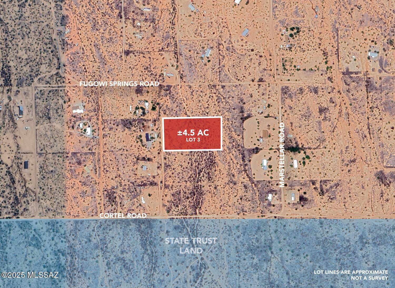 ±4.5 Acres in Southwest Tucson - Near State Land!
Build your dream home on this spacious ±4.5-acre RH-zoned parcel in the peaceful Three Points area, southwest of Tucson, Arizona. Situated at Marstellar and Cortel Roads, this versatile property is ideal for a single-family home, manufactured home, guest dwelling, or accessory structures like stables. Enjoy wide-open, level terrain with utilities ready—electricity at the parcel line and a shared well on the neighboring property. Convenient access via Sierrita Mountain Road, then east on Cortel Road. Contact the broker for a detailed marketing brochure and survey.