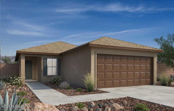 This single-story home features 3 bedrooms plus den and two bathrooms. The spacious great room leads to a covered back patio. The kitchen showcases 42'' upper cabinets and Whirlpool® stainless steel appliances, including a gas range. The primary bedroom boasts a walk-in closet and adjoining bath with a shower and dual-sink vanity. Price includes discount predicated on using seller's preferred lender KBHS. Property taxes are not available to date.