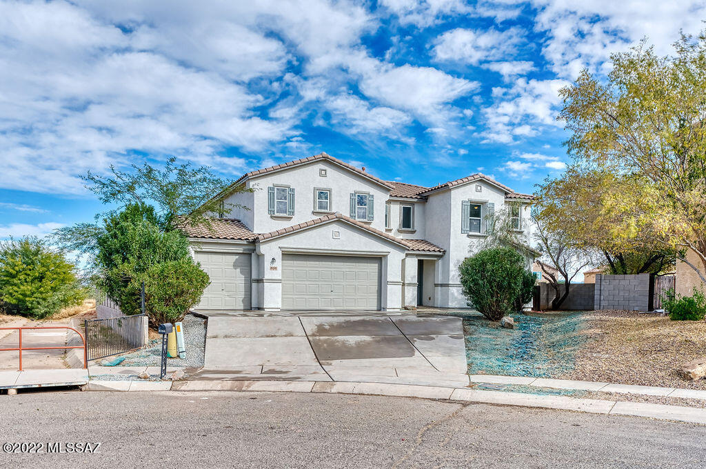 This property is fine luxury living at its best. It will appeal to buyers that are looking for space, serenity, amenities, & that is turn key. This great home is in a wonderful cul-de-sac in the exclusive Eagle estates neighborhood. It has great curb appeal, an irrigation system, & a fully finished 3 car garage. Inside you'll find an open concept home with high ceilings, recessed lighting, a light color palette, & windows galore. On the first floor you'll find ample room for all your needs. From a bedroom with two closets, to office space, a fully remodeled bathroom, in addition to a living room & family room. There is also a den with a pretty fireplace that faces the mountains. That Segway's perfectly into the gorgeous kitchen. The chef at home will enjoy plenty of white cabinets, beautiful high end granite, a coffee bar, a breakfast nook, & SS appliances along with the pantry. Upstairs you'll find a spacious den and a large laundry room. In addition, three ample bedrooms with fresh new carpet, fans, & walk in closets. This is accompanied by a fully updated bathroom with two sinks for convenience. The master bedroom is spacious & will easily fit any bedroom set & more. The walk in closet is the size of a small room & has custom shelving throughout. It also has four large windows that all have unrestricted views of the beautiful mountains, the valley, & the sunset. The bathroom is like an oasis with a large tub for unwinding, a glass walk in shower, his/hers sink, and separate toilet room. The outside is perfect for hosting guest. It offers a brand new high quality steel roof ramada with unique pavers, decorative gravel in every inch of the yard, & a fire pit for gathering. In addition, you have 8 foot solid block wall and no back neighbors for total privacy. Don't miss out on this one of a kind home!