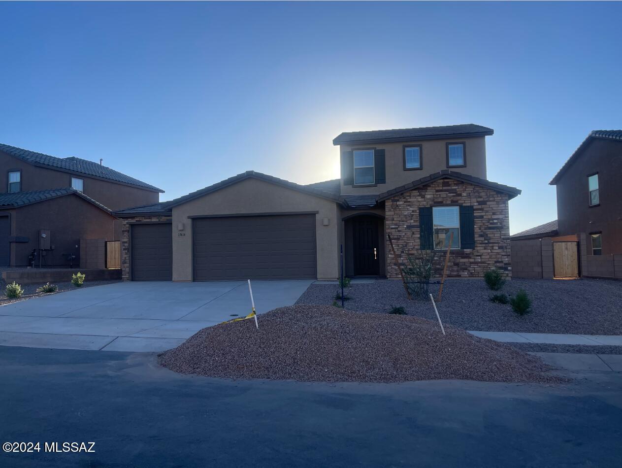 The first level of this two-story home features a generous open floorplan shared between the kitchen, dining room and family room, with access to the covered patio through sliding glass doors. The owner's suite is located at the back of the home, comprised of a restful bedroom, en-suite bathroom and walk-in closet, while two secondary bedrooms are just off the foyer. A versatile loft and fourth bedroom occupy the second floor. Featuring upgraded Kitchen Cabinets and Granite Countertops, Luxury Flooring Package, and Luxury Bathroom Package where you will find matching Granite Countertops. Our homes come with the Rinnai Tankless Water Heaters, Smart Thermostats, Post-Tension Foundation, Radiant barrier roof decking, 2'' Faux Wood Blinds and more!