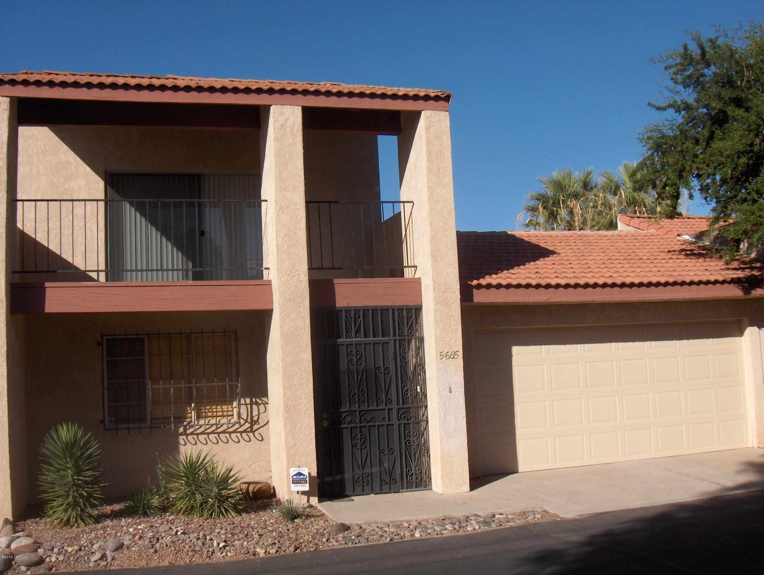 Amazing sunrise and mountain views await you from the balcony of this stunning updated 3 bedroom 3 bath town home nestled in the Catalina Foothills! Featuring two master suites (1 upstairs, 1 downstairs), Tile floors, newer appliances, wet bar, fireplace, and 2 car garage w/ laundry.  The large relaxing covered patio off the living room is a wonderful place to enjoy the warm Arizona sunshine and is landscaped with easy care artificial grass. Rent includes Cable, Trash, Front Landscaping, and access to 2 Pools(one Heated), Spa, lighted Tennis Courts, Exercise Room, & Clubhouse w/ Library. All this just around the corner from coffee shops, market, restaurants, and pharmacy at Sunrise & Swan.  Dist. 16 schools