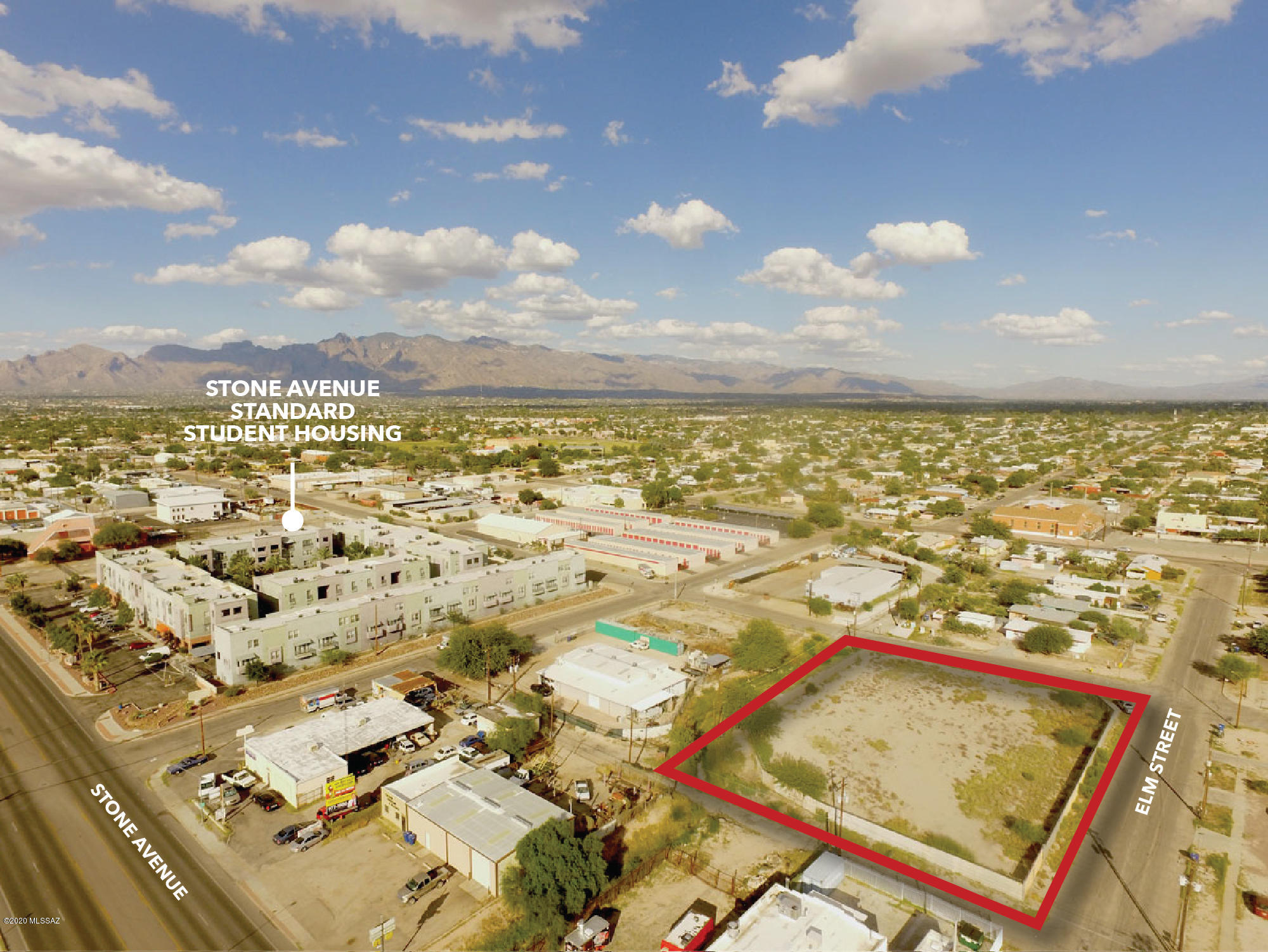 +/- 1 acre of INFILL land in the City of Tucson!  Medium Density Residential Zoning of R-2.  500 yards to Pima Community College. 1 mile to Downtown Tucson,  1 mile to U of A (University of Arizona).  Located in the Downtown Area Incentive District. The Greater Infill Incentive District (GIID) a subdistrict within the Infill Incentive District (IID).  This eliminates the density cap in the R-2, allowing you to build up to 60 feet! And reduces setbacks, parking and other requirements by as much as 25%!    Also located in the Pima County Opportunity Zone for tax break incentives!   Perfect site for a small University Housing project. Close to the ''Standard'' Student Housing Project and ''Brother Johns'' restaurant. Ask Broker for more details. Click on the Virtual Tour for a Birds Eye View.