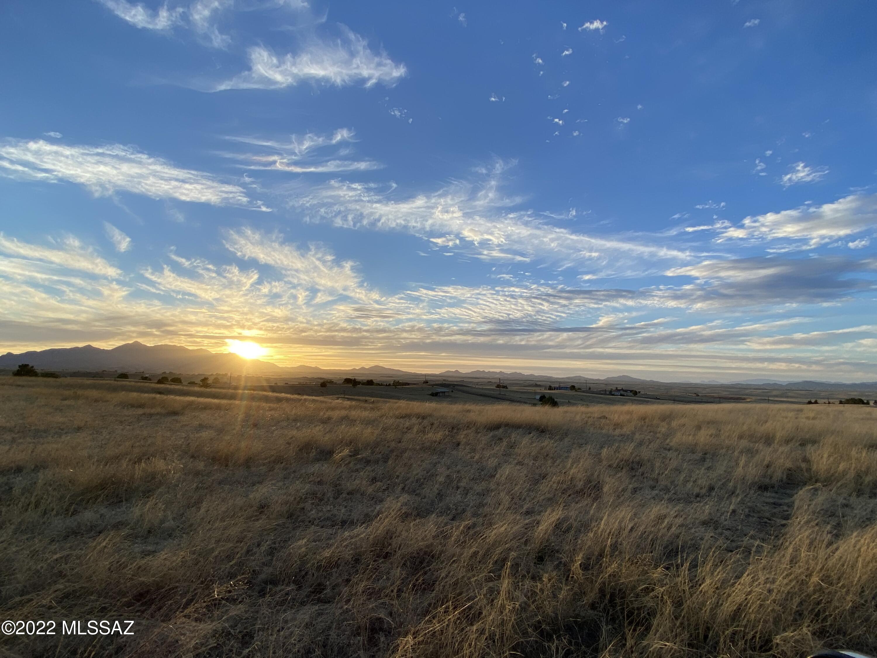 BIG SKY Views from this great country property within Elgin Wine Country! Potential horse property with several potential home sites. Gentle sloping landscape with breathtaking views of the Santa Rita, Mustang, Whetstone and Huachuca Mountains. Plentiful deer and pronghorn in the area. Nearby local school, Sierra Vista 35 minute drive and close to Fort Huachuca. Bring your home design plans and build your future today!