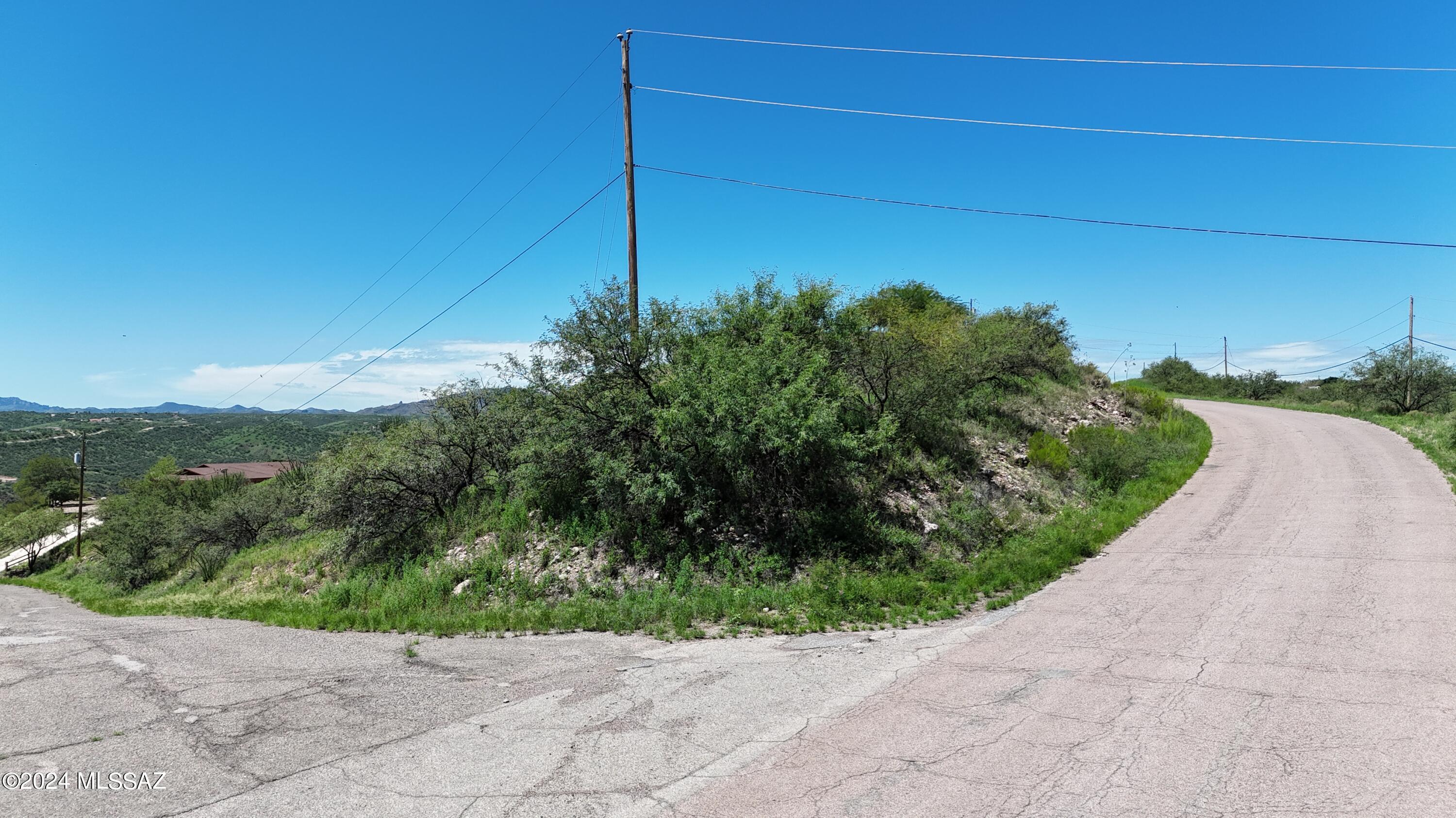 Corner lot with a hill and a slope.  Terrific views.