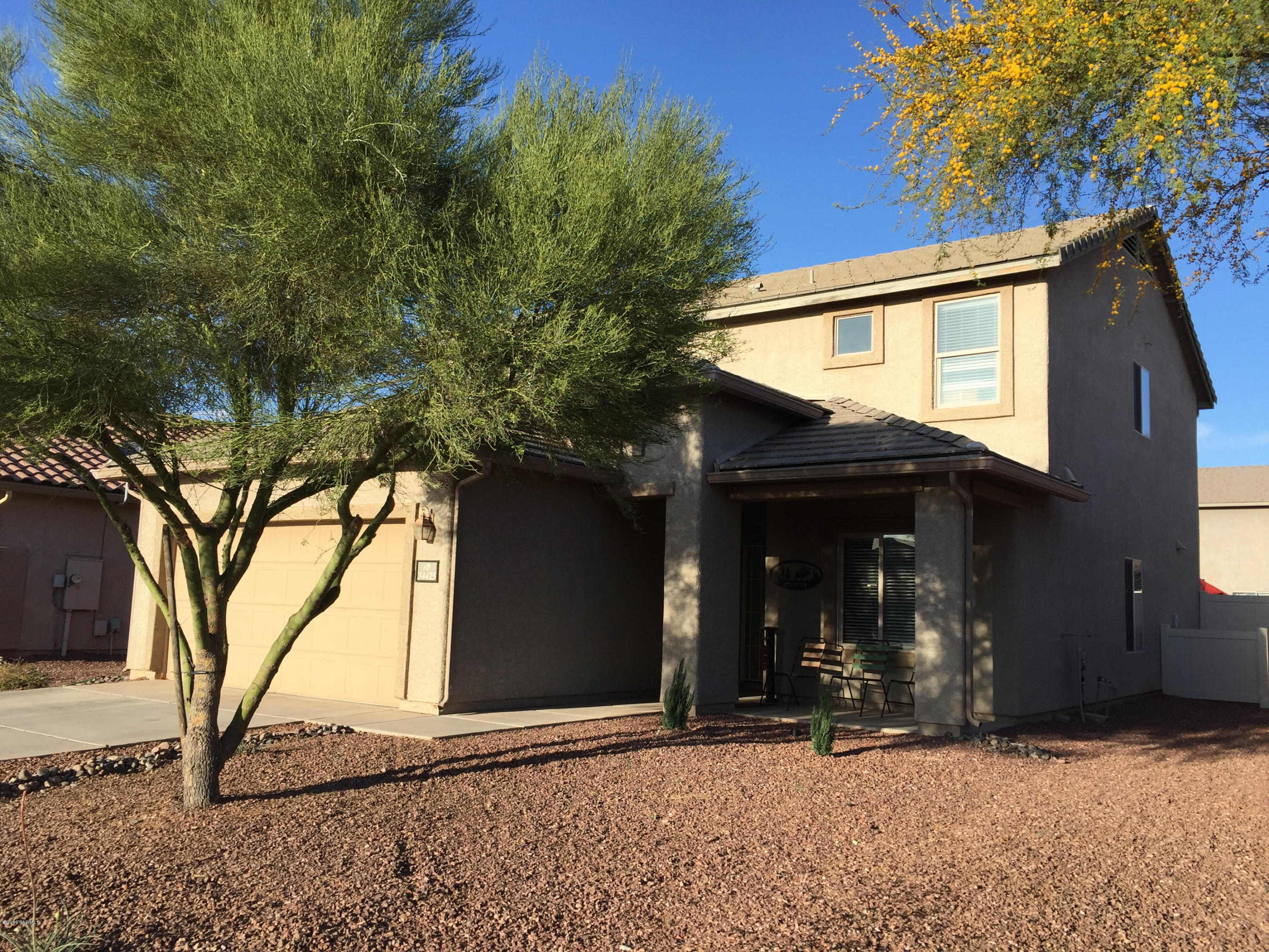 Popular turn key home with one of the most popular floor plans in Red Rock Village. This Energy Efficient Home features Formal Living and Dining Room with open Kitchen, Nook, Lg Pantry and Family Room prewired for surround sound and entertaining. Half Bath downstairs for guests with Lg Den, Lg Laundry Room and Finished/Insulated Garage. Upstairs Features 4 Bedrooms and 2 Full Bathrooms. Enjoy oversized walk-in closets in most rooms. There is no wasted space in the home! Storage in every corner for the organized person! Lg, fenced Backyard with covered patio and quiet cul-de-sac for kids to play! Home is located in walking distance to Red Rock K-8 school and this neighborhood features one of the best lap pools with water slides and grassy sports fields/courts for many different seasons!