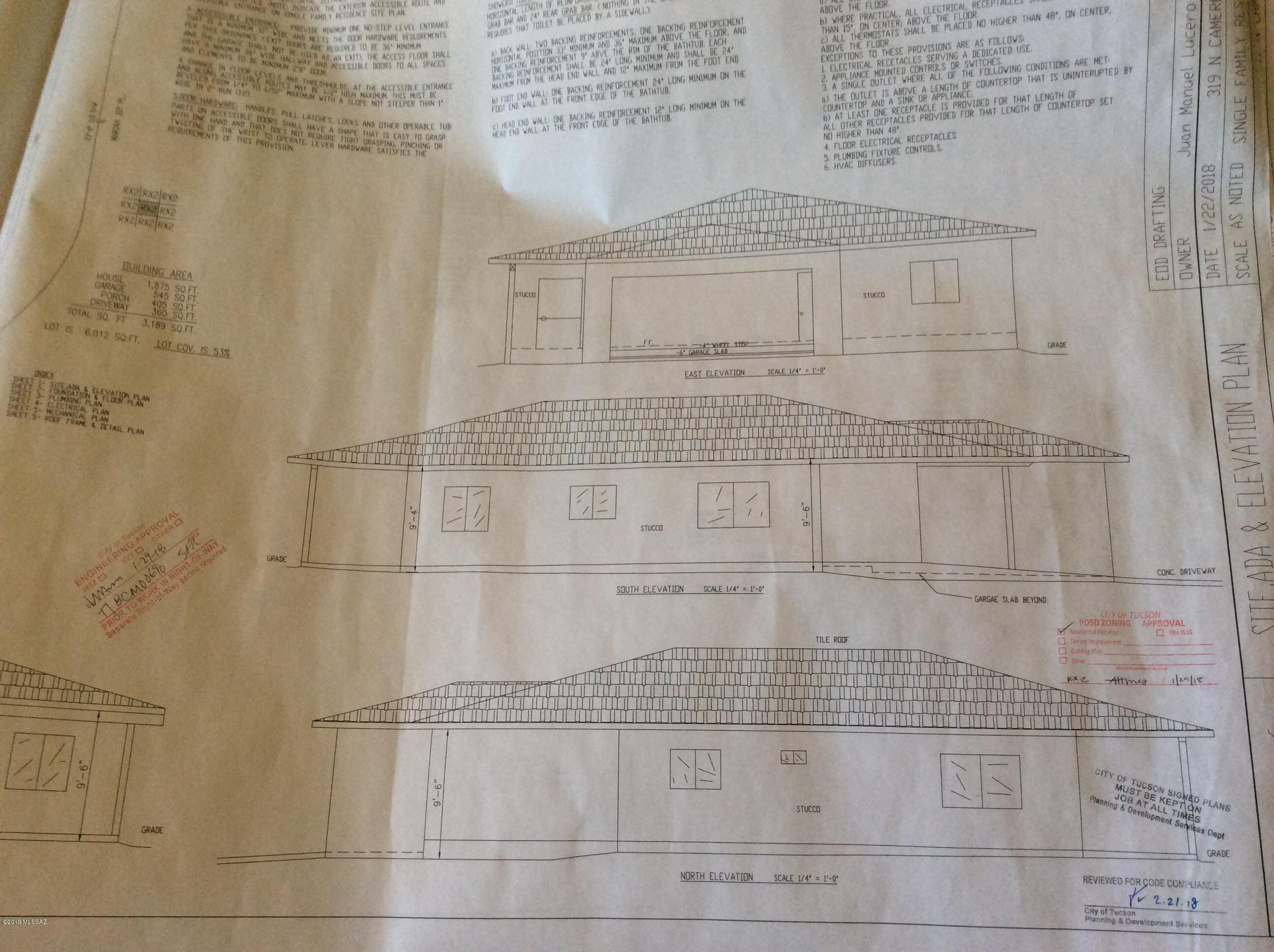 OPPORTUNITY KNOCKS!! GREAT OPPORTUNITY TO FINISH BUILDING YOUR OWN CUSTOM HOME!! APPROVED SITE PLAN FOR  AN 1,875 SQ. FT. HOME. PERMITS EXPIRED 180 DAYS FROM THE LAST INSPECTION. THE EXCAVATION/LAYOUT RE BAR & ZON APPROVED IN 2/6/2019. PLUMBING WAS APPROVED ON 1/10/2019.

NEAR STAR PASS, PIMA COMMUNITY COLLEGE AND ST. MARY'S HOSPITAL. EASY COMMUTE TO DOWNTOWN.