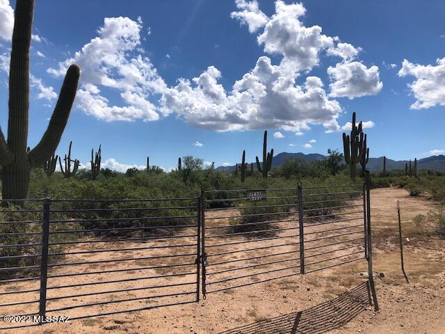 2.78 ACRES water and electric available lot sits off of paved Sandario Road. close to gas station and store. There is gate off of Sandario.  T posts on west side of lot.
