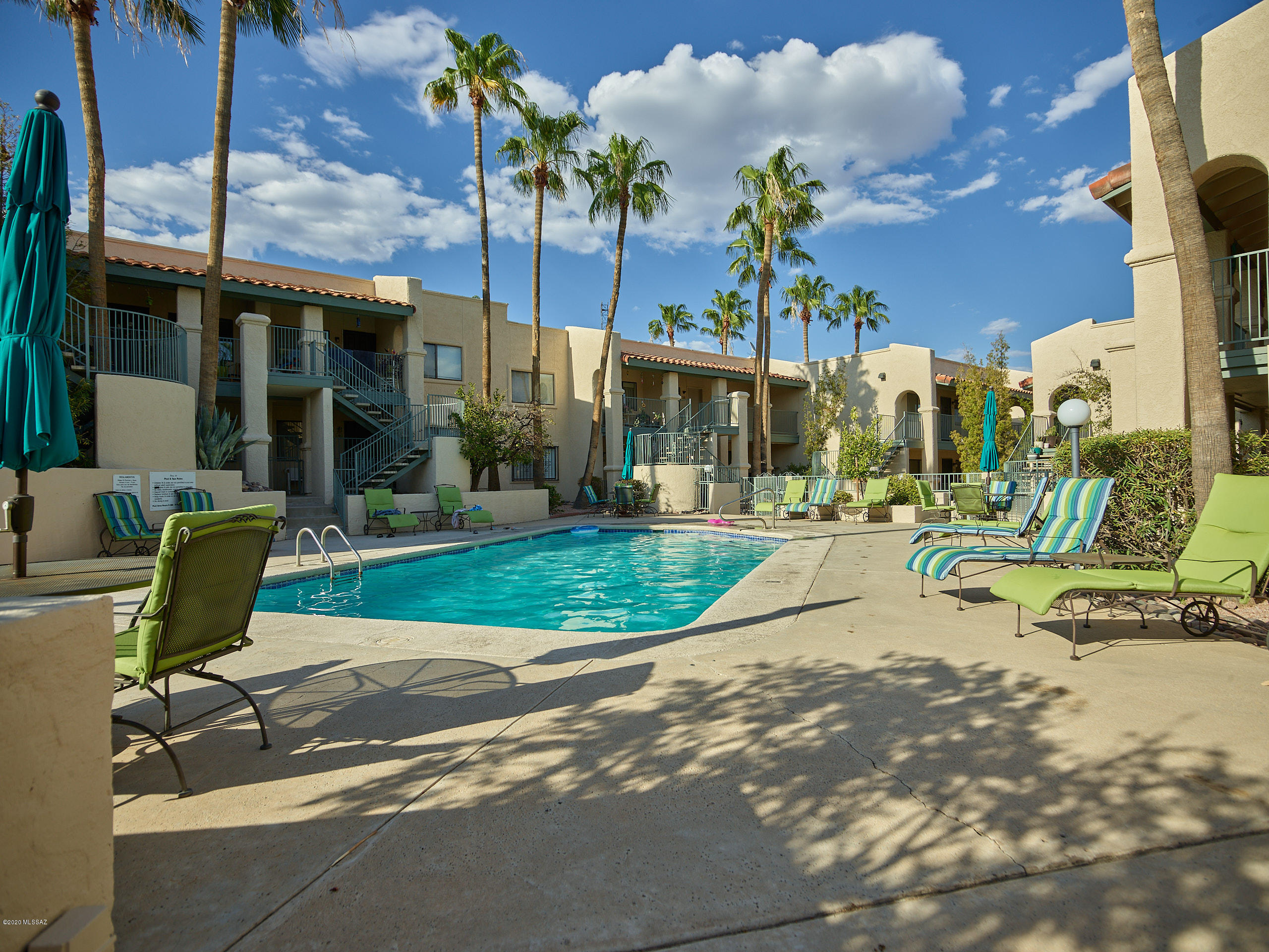 Charming condo available! Large 2 bedroom, 2 bath located on the second floor. Private staircase and mountain views as you approach your unit. Enjoy the Arizona sunsets from your private balcony, this unit is one of the only units in the complex to have its own private patio! Within walking distance to Pantano Trail and close to Schools, Shopping & Bus Lines. Come by and see this unit today, it will not last long!