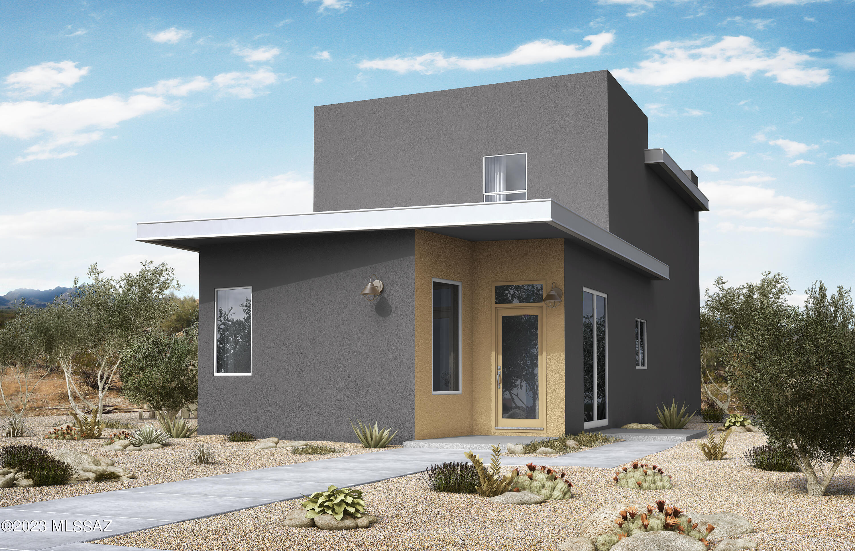 The Contempo, a 1363 sq ft two story home with 2 bedrooms, 2 1/2 baths and a 2 car garage. Located in Corbett Village, the city of Tucson's newest centrally located community. Energy efficient new house built by Pepper Viner Homes , the 7 time SAHBA Builder of the Year recipient. 
Home has to be constructed