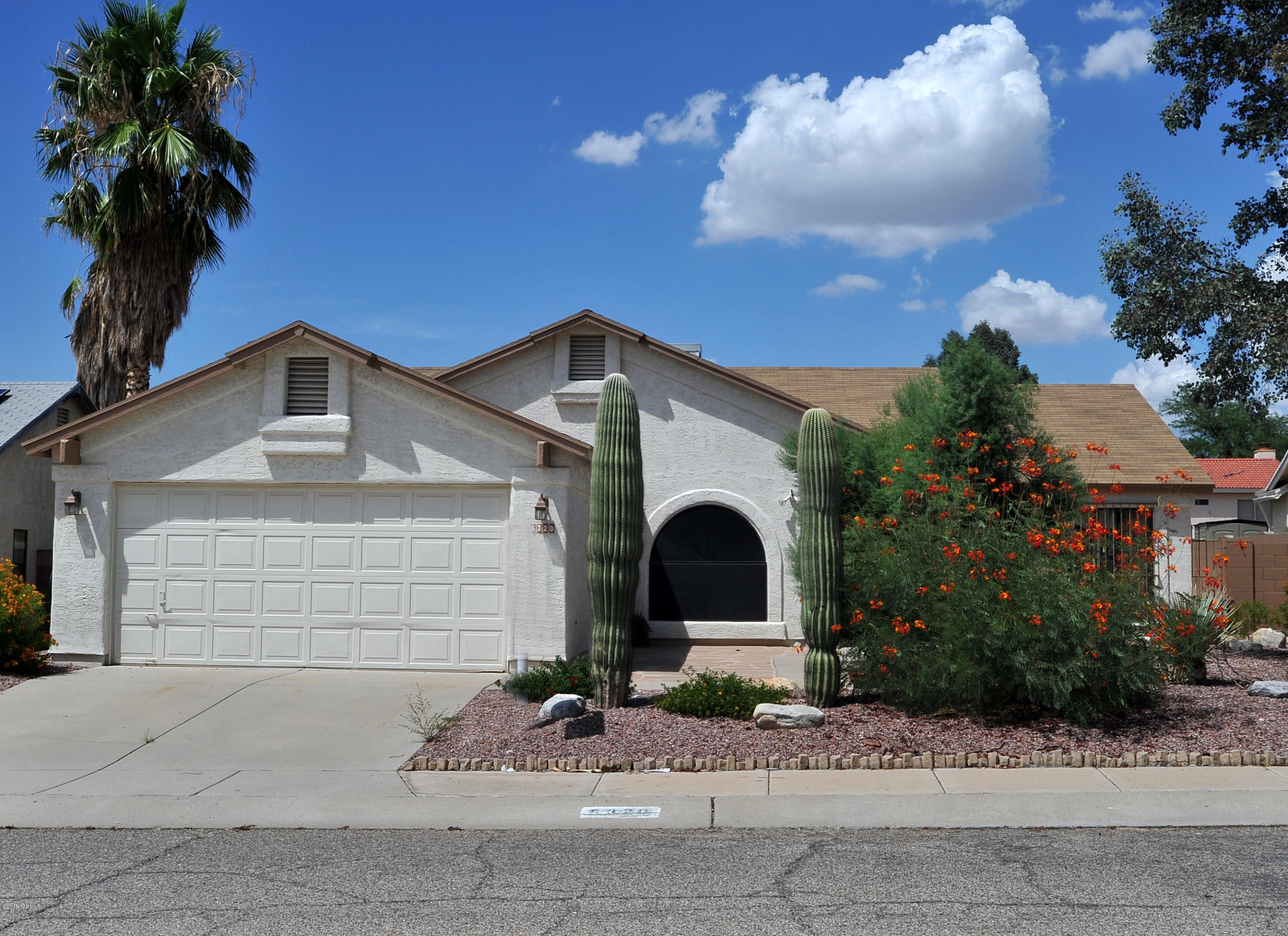 A great find in Countryside!  3BR/2BA open floor plan with vaulted ceilings and saltillo tile throughout.  The step saver kitchen features colorful tile accents and breakfast bar.  Master comes with a walk in closet, and bath with separate shower and tub.  Outside, you'll enjoy the built in BBQ, no care backyard and the privacy of no rear neighbor!  Easy access to I-10, shopping and restaurants.