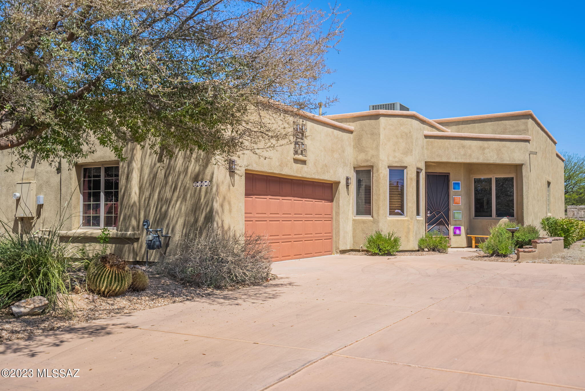 This beautiful 2 bedroom/ 2 bath 1552 square foot patio home with a separate den for home office or additional working space. This Sentinel Hill patio home has wood beamed ceilings in the living room a bee hive fireplace, and many upgrades throughout the home. There is a  sliding door from the owners suite out to the large back patio as well as dual sinks in the owners bath and a large walk in closet. Property recently had the back patio enclosed with security screens. This provides a wonderful place to enjoy the temperate evenings and mornings while at the same time keeping the bugs away! This unit includes an advanced air filtration system which is great for removing allergens! In addition, in 2022 new AC unit was installed. This is worth looking at.
