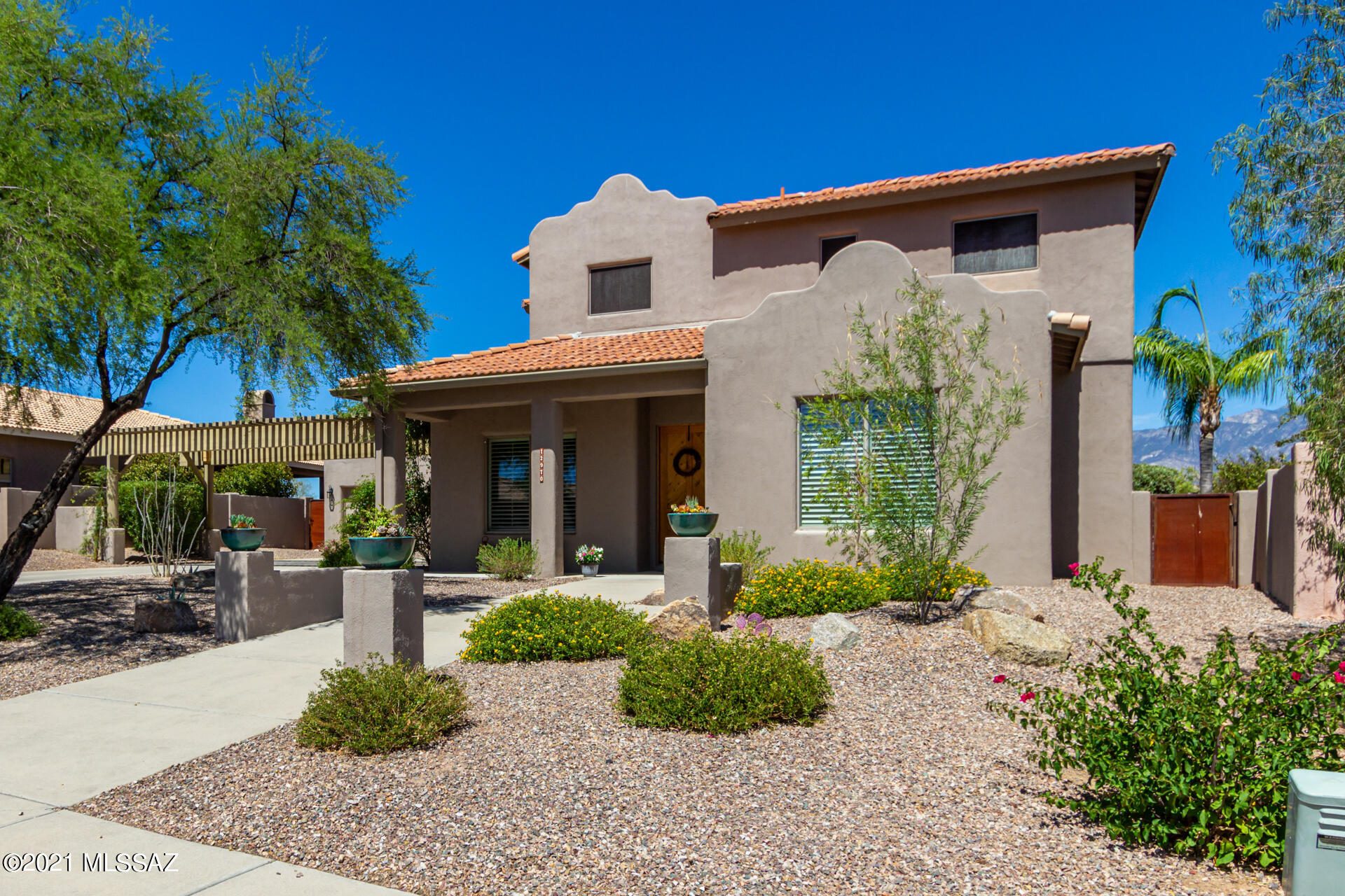 Beautiful home w/a resort style backyard & breathtaking Mountain views.  Tall ceilings, custom palette, tile floors, double door entry into den, plantation shutters, upgraded lighting and a formal dining area. Plenty of cabinets in the centrally located kitchen with breakfast bar, SS appliances, tile backsplash, built-in desk & tons of counter space.  Stunning floor to ceiling stone fireplace creates a warm and inviting entertainment space. Patio access from the breakfast area, 4 bedrooms, 2.5 baths. Cozy loft area, plush carpet in all the right places, bonus room and attached garage cabinets. Master retreat boasts a private upscale ensuite w/granite counters, dual vanities and designer tile. Enjoy the sparkling pool, spa, exterior fireplace, built-in BBQ, covered patio, putting green and endless views. Community Park & Tennis Courts. Will not disappoint!
Updates and Upgrade - Pool system updated ($4,000 - now runs from an app, new pump and new in-floor cleaning system), Garage door opener replaced, Garage door spring replaced, Outdoor chimney cleaned, Indoor fireplace professionally cleaned, Privacy landscaping added, New trees, Water system control unit updated, Whole interior repainted, Air conditioning serviced, New outdoor grill ($2000), Master bath update ($10,000), Termite system (in-ground) installed throughout property ($3,000), Home Warranty (up next month but we can renew). Indoor fireplace is gas and outdoor fireplace is wood burning. Sellers are replacing 10 dual pane windows and one sliding glass door that have broken seals and are cloudy. Work is scheduled and will be completed before COE.