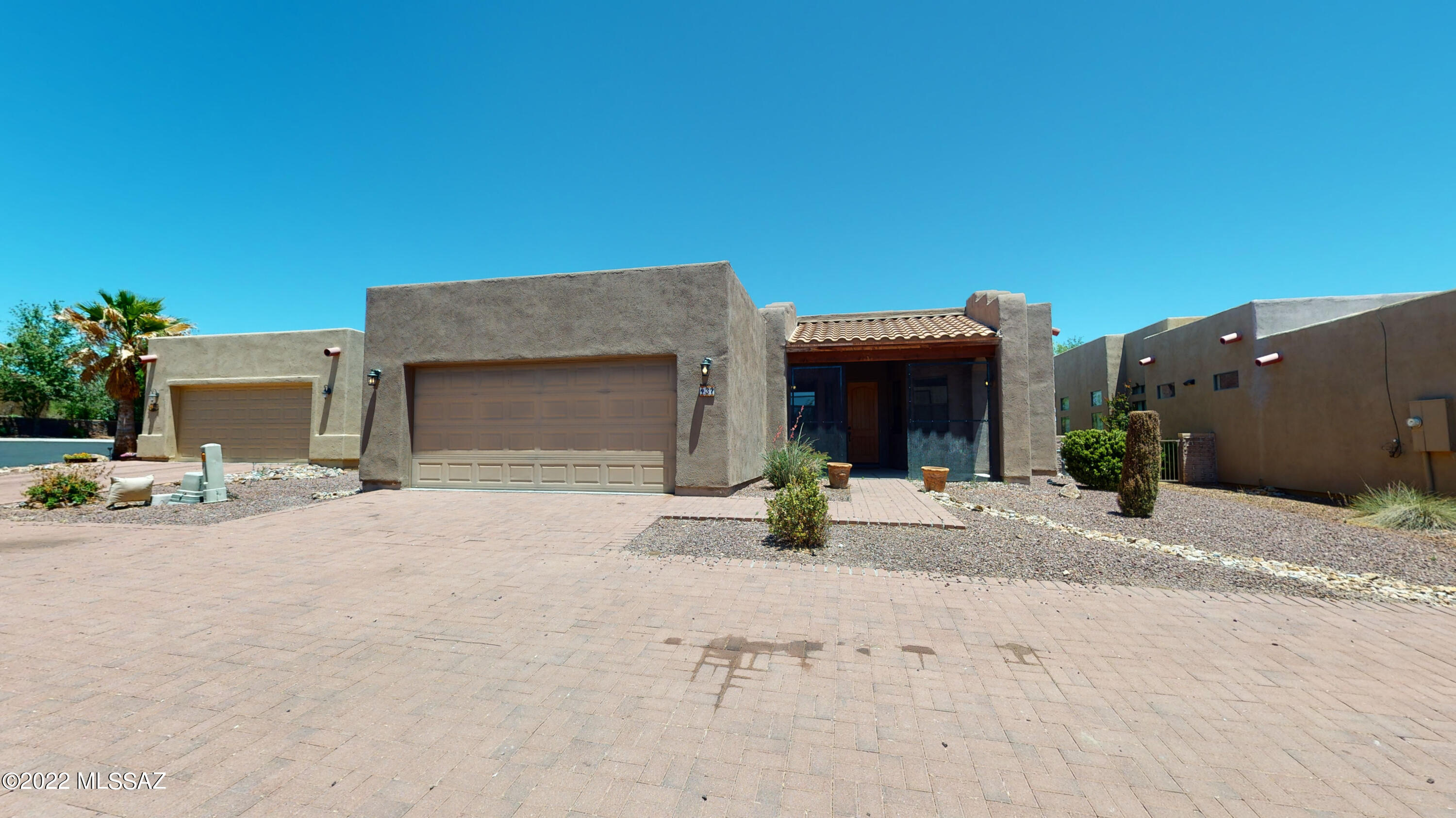 Your new home is here! This charming 1,574 SF Santa Fe style home is located in a quiet cul-de-sac. This is the perfect location for kids to play and ride bikes. With 3 bedrooms and 2 bath rooms, and a 2 car garage you can be sure to save your car from the Arizona sun. Enjoy sitting by the fireplace on the cold winter nights and watching the beautiful sunsets from your back patio. Located close to schools, fitness centers, golfing and more. Close to I-19 with the walking trails right down the street. A perfect place to make your own memories.