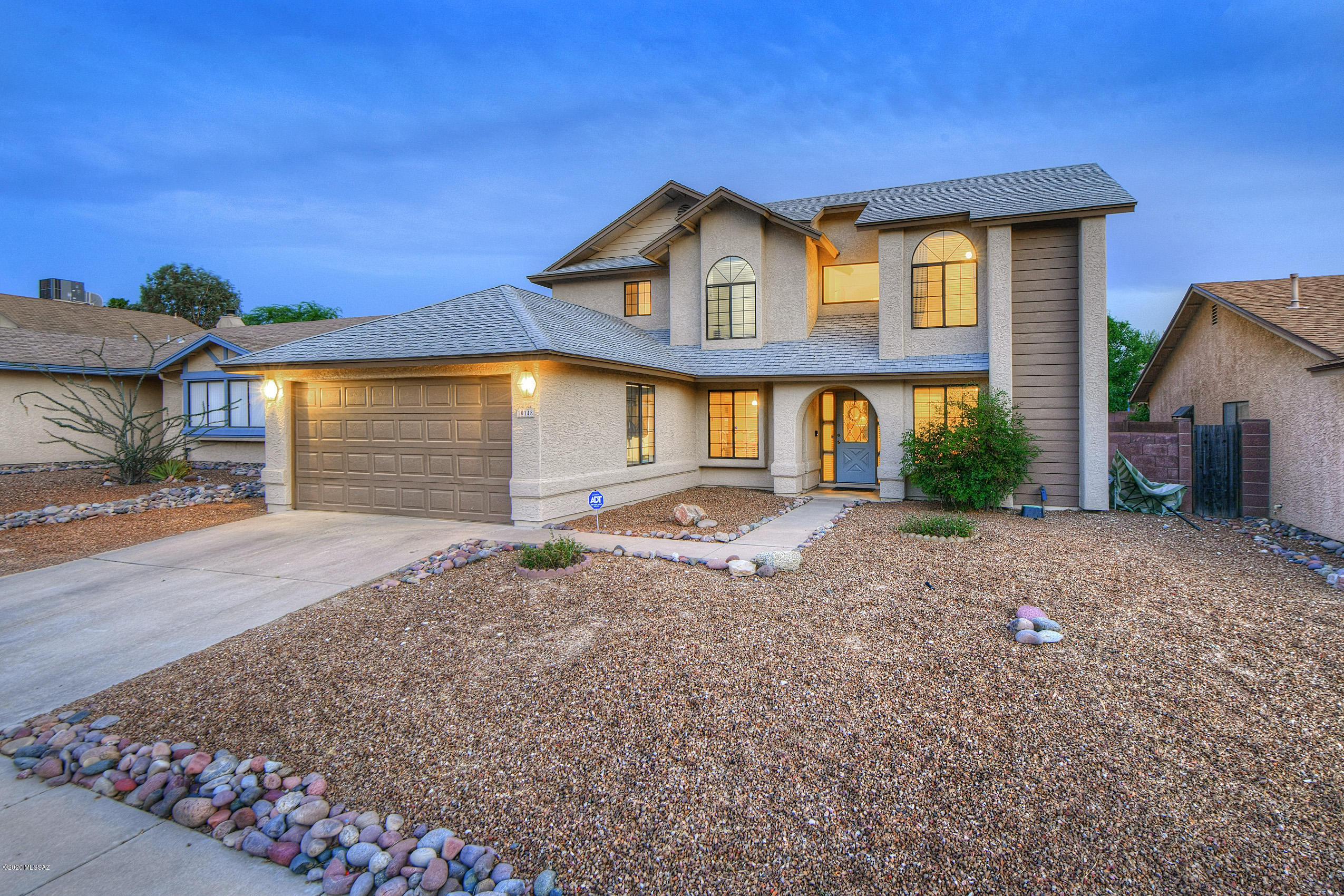 Stunning Two Story 4 BR/3BA home on a quiet cul-de-sac street. Superb floorplan: 1st floor bedroom & full bath, 3 bedrooms & 2 full baths upstairs plus hall nook with mountain views great for home office space.Neutral colors thru-out, large tile floors in main areas and carpet in the bedrooms. Sparkling pool  and spa, covered patio, spacious pool deck with awesome spot to enjoy the mornings and evenings! Close to schools, shopping and parks. No poly pipes, newer spa/pool heater, American Home Sheild and Termite Warranty. Move in Ready !
