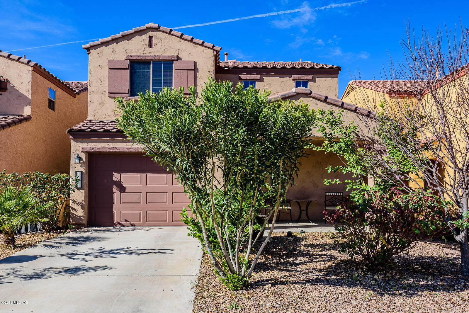 Fantastic opportunity to live in the desirable Rancho Sahuarita community! Plenty of neighborhood activities, splash park, fitness center, and so much more!
This welcoming home has a 2 car tandem garage, tile floors downstairs and carpet upstairs. With a guest half bath downstairs you'll have plenty of privacy in your upstairs master, second bedroom and hall bath! Please take advantage of this amazing deal quick!