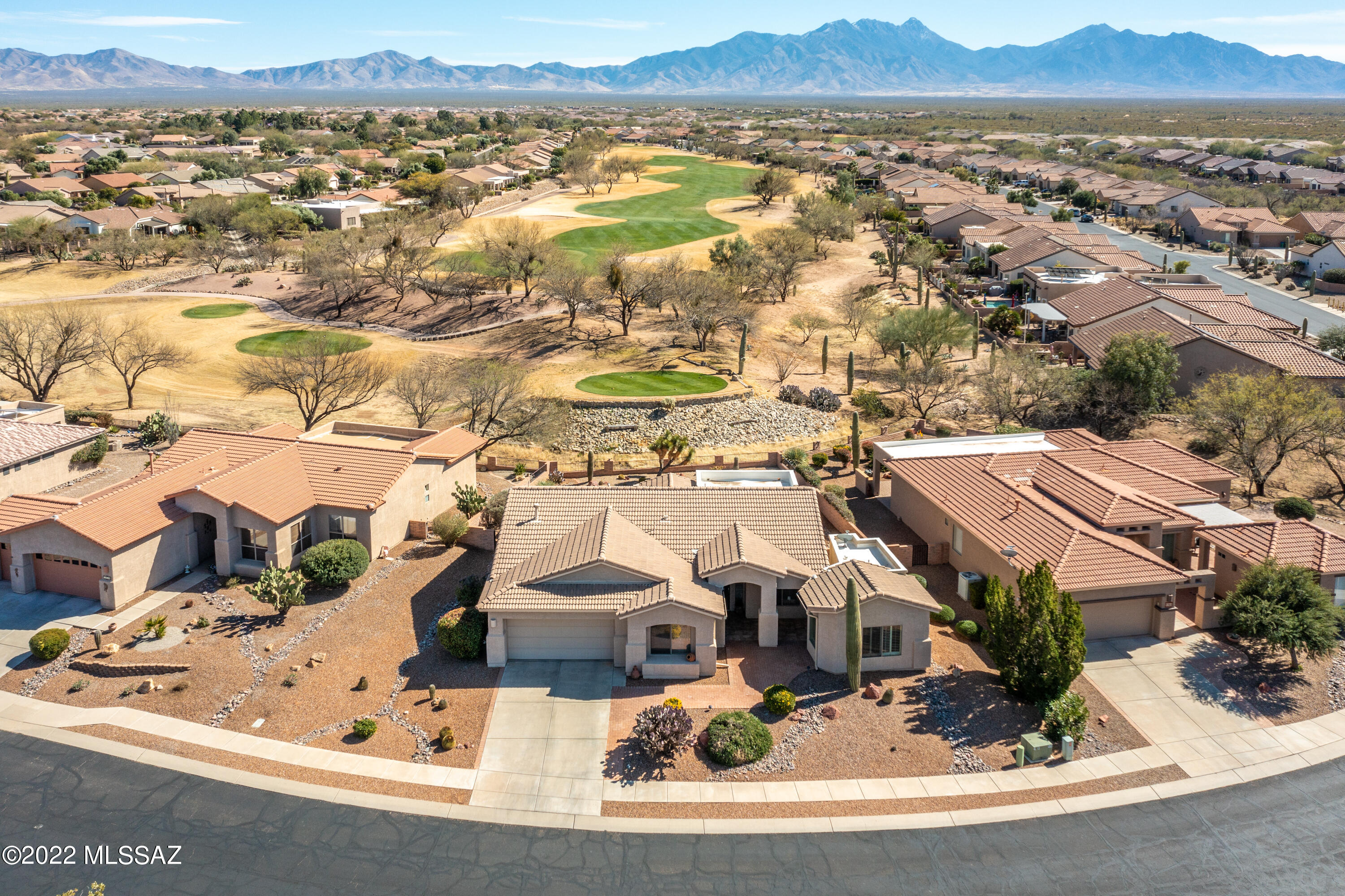 The best of both views! Ideally situated on the 6th hole of the Quail Course, this 3 BR, 3 BA home w/ Den and detached Casita offers a tranquil setting with stunning golf course and mountain views. Family owned and gently used since 2001, home has been lovingly cared for and underwent thoughtful renovations in 2018, including: updated kitchen w/ granite counters, marble backsplash, SS appliances, water purifier; premium engineered vinyl plank floors in common areas, new carpet in main BR; updated kitchen & bath fixtures, new toilets, ceiling fans, lighting, baseboards, plantation shutters, new AC, water heater, irrigation, attic insulation, nest thermostat, the list goes on. Split BR plan w/ tile in guest BR and guest casita; walk-in showers in all 3 baths. Always pet free & smoke free.