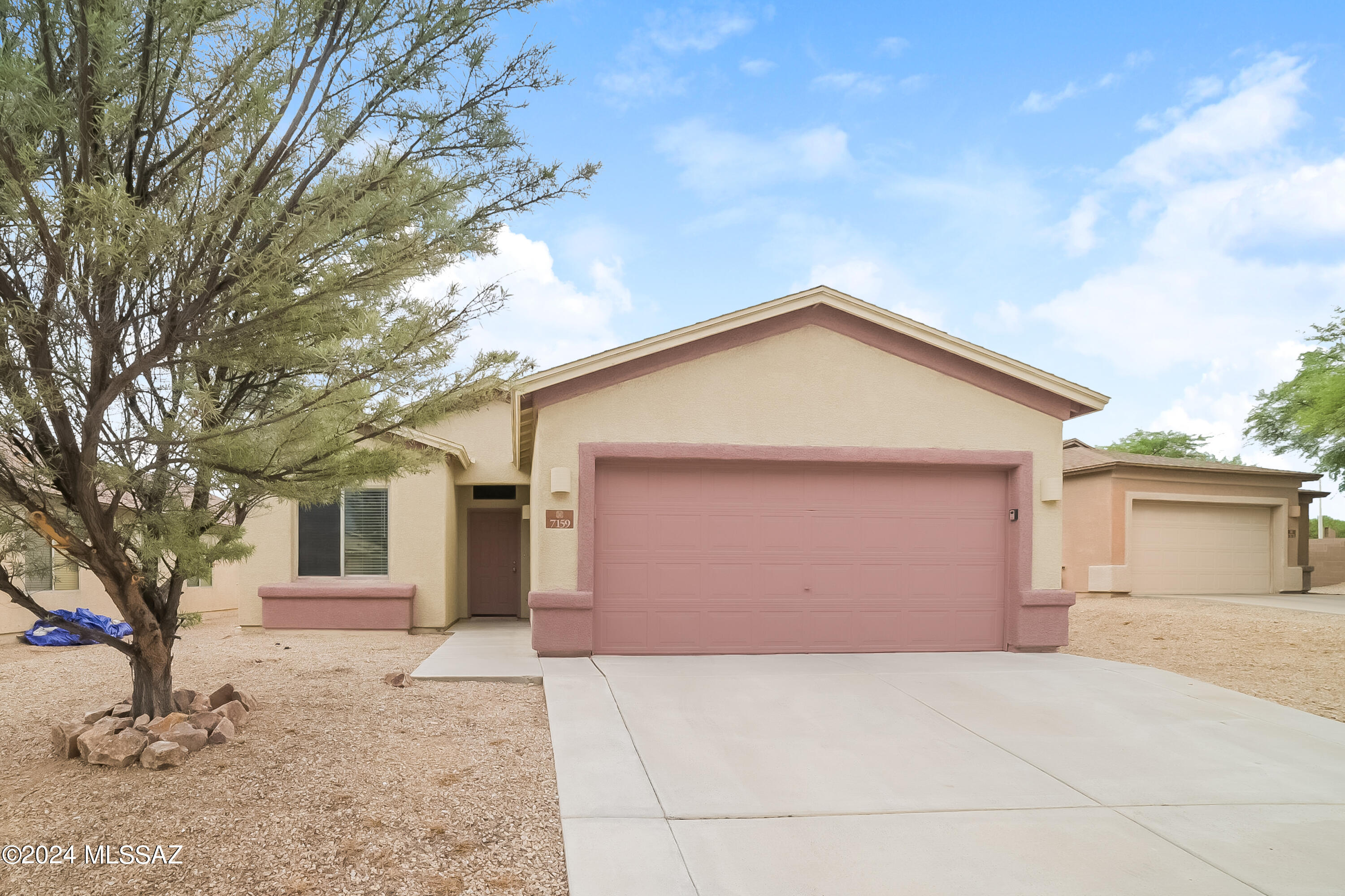 Single level home offers 3 bedroom, 2 bath home with a two-car garage.