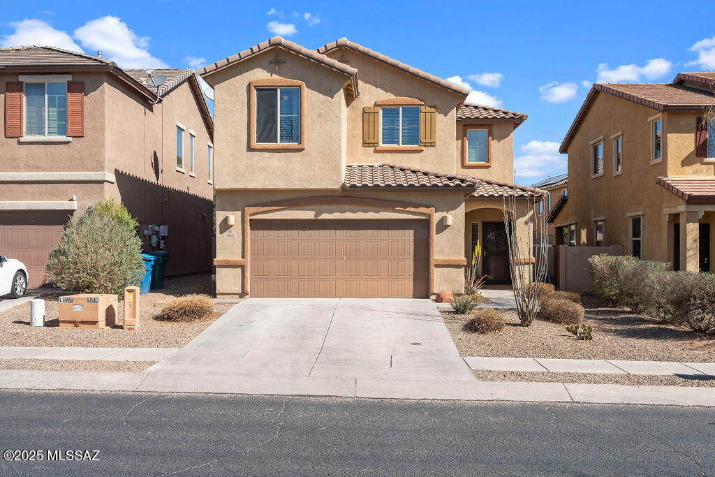 This beautiful 4-bedroom, 3-bathroom home plus den offers plenty of space and thoughtful upgrades throughout. Open-concept kitchen features 42'' cabinets, ample storage, granite countertops, an island, perfect for meal prep and entertaining. A bright, fluid paint scheme enhances the home's airy feel, complemented by tile flooring and newer laminate flooring throughout. Upstairs, you'll find an additional living area complete with a projector, ideal for movie nights or a game room. The primary suite is a true retreat, featuring a sliding barn door entrance to the bathroom with a separate shower, soaking tub, and double vanities. Step outside to a covered patio with an extended paver area, party lights, and low-maintenance turf. Enjoy the convenience of being near the community pool, playground, park, and volleyball court proximity to everything you need for fun and relaxation. Don't miss this move-in-ready home filled with space, style, and modern upgrades!