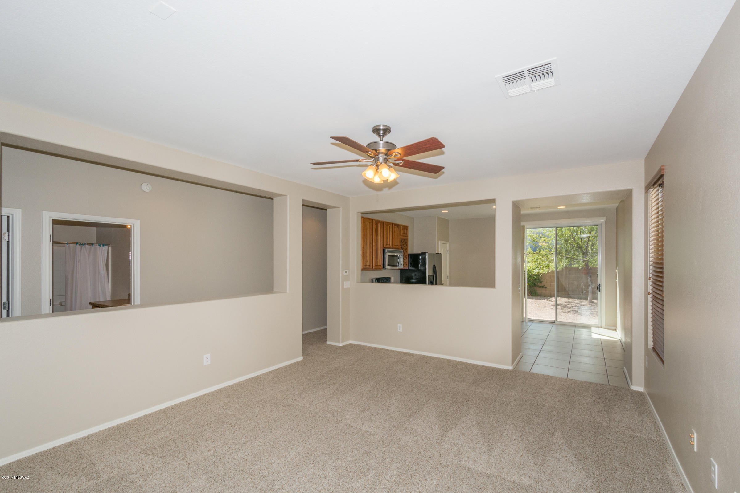 Great opportunity awaits you on this 3 bedroom 2 bath contemporary home located in the popular Mariposa Trail neighborhood. This charmer has new carpet, new interior paint, 9' ceilings, Great Room floor plan & a eat-in kitchen w/ natural cherry wood cabinets, wine rack, corrian counters & stainless steel appliances. The split bedroom plan features a master suite w/ a private bath sporting dual sinks, garden tub, separate shower & walk-in closet. This home is also prewired for surround sound & includes wood blinds throughout. Listing agent is related to the sellers.