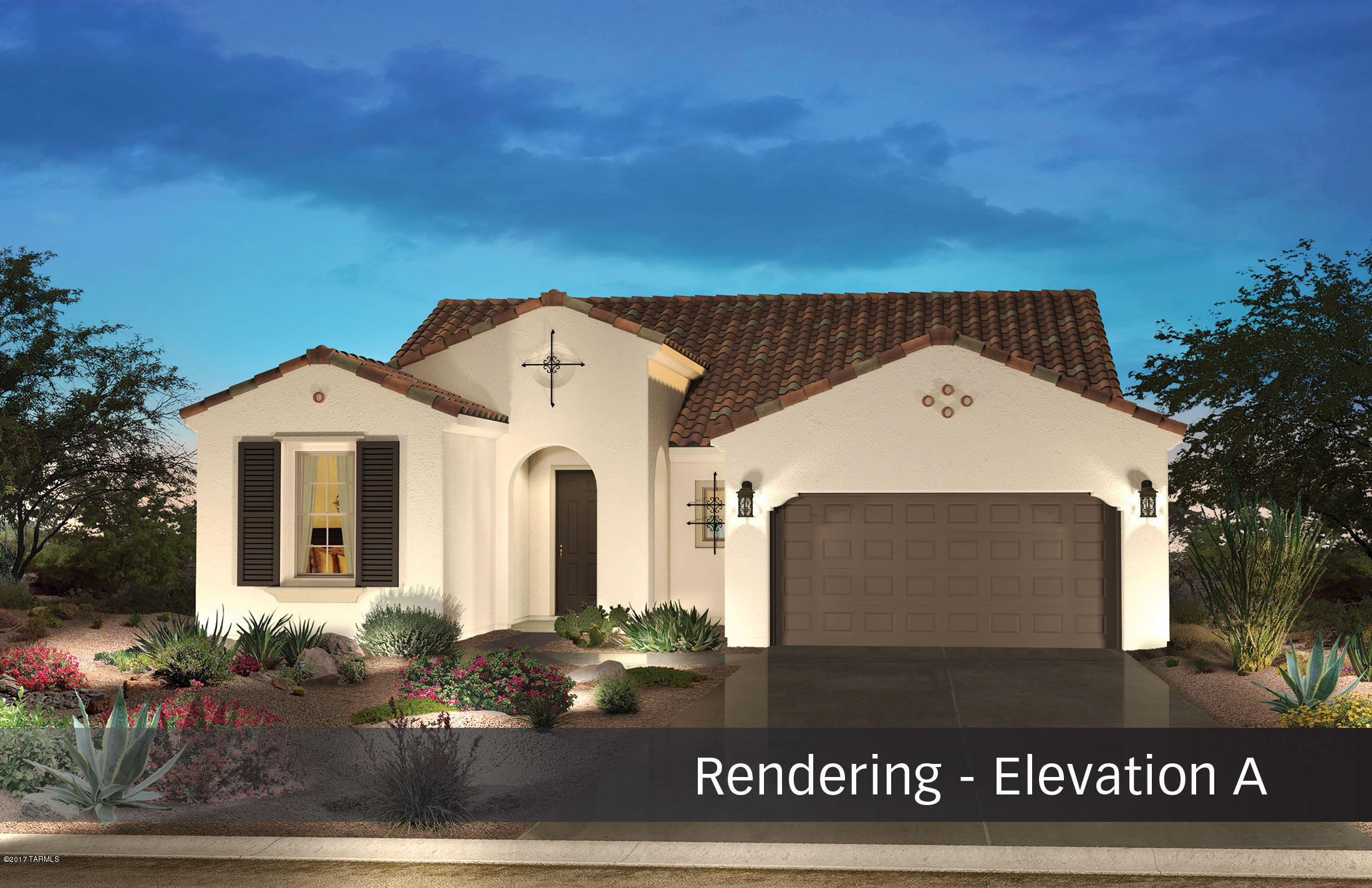 Wonderful Fresco floorplan on Great Lot! Some beautiful features are: 3 car garage w/expanded laundry rm. Arctic White Shaker cabinets w/41'' uppers. Quartz countertops. Under cabinet lighting.  Granite undermount sink. GE Stainless appliance Pkg. ProFlo ADA comfort height toilet. Stainless Delta pull-down faucet. Ceramic tile surround in Master & Bath 2.  Decorative vanity lighting.  Heavy clear glass semi-frameless shower enclosure. Two-tone paint. Upgraded carpet & tile. Rain gutters at whole house.