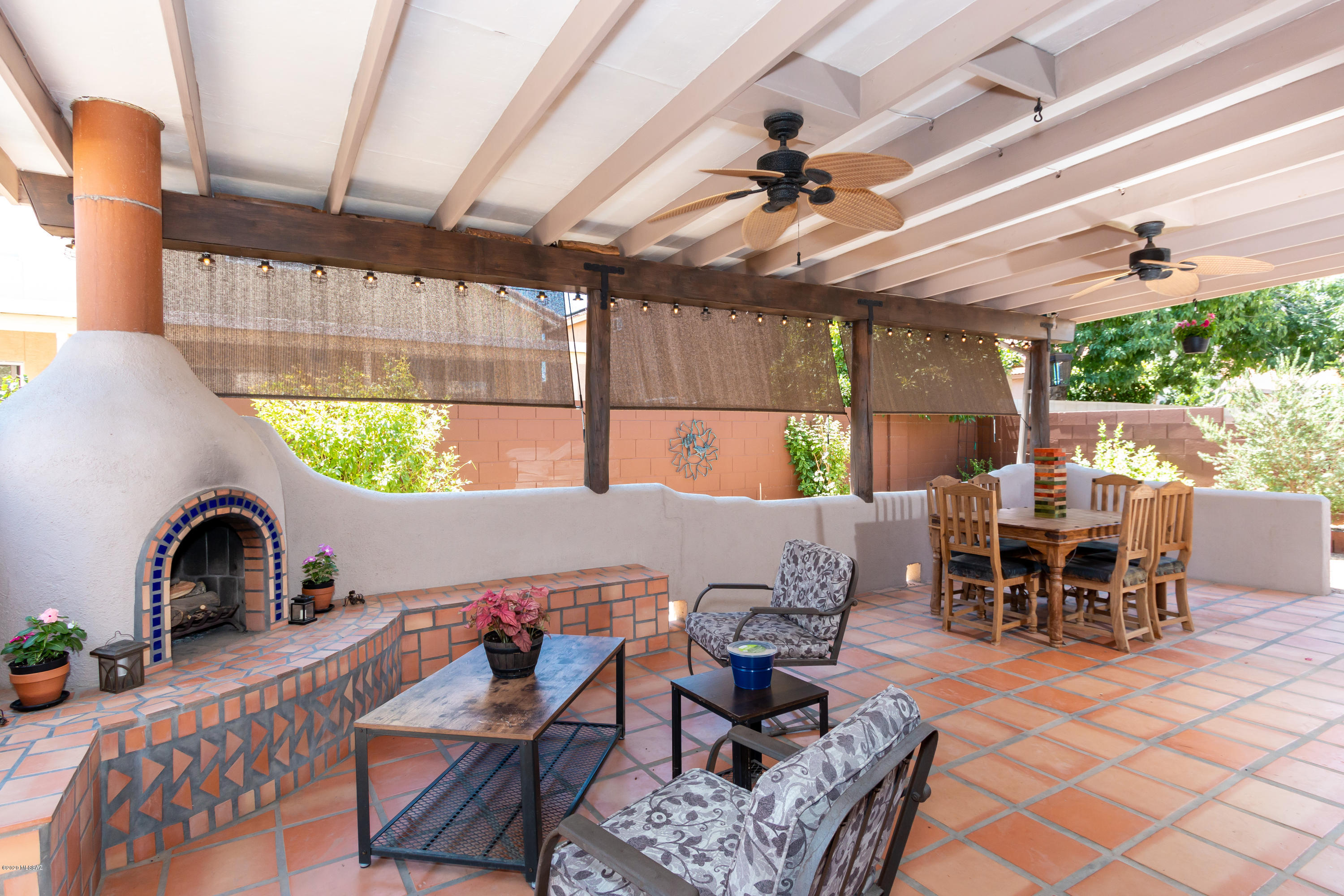 Darling home in Continental Ranch has backyard sanctuary perfect for entertaining or unwinding. Large covered patio with Saltillo tile, ceiling fans, lighting, kiva fireplace and sunshades. Manicured multi-level landscaping and pavers. Newer HVAC, remodeled bathrooms, lots of custom finishes. Exterior painted 2016, huge shade tree in front to keep it shady & cool. Custom storage in garage with pull-down ladder & workbench. Conveniently located close to park with playgrounds, ball fields, walking path, basketball, tennis, ramadas and 2 community pools!