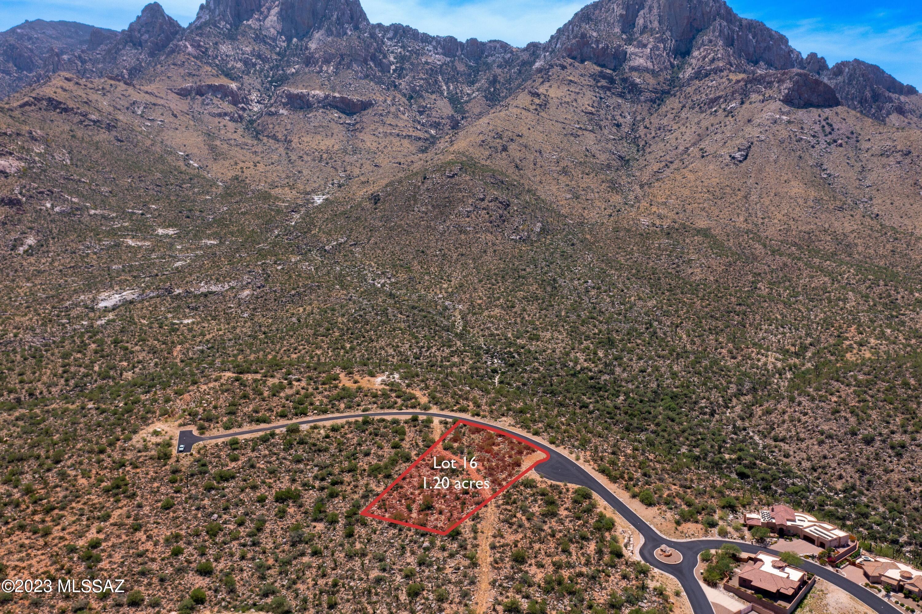 Mountain views abound on this 1.2 acre lot!  You'll appreciate the natural beauty all around you and into the distance.  Located high above Oro Valley, this picturesque lot will provide a tranquil setting for your relaxing evenings.  Sunsets are stunning! 
 Come and build your next dream home here.  Minutes to all dining, golf, shopping, medical, and entertainment.