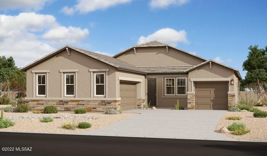 The heart of the ranch-style Townsend is an open floor plan with a family room, a breakfast nook and a large kitchen with 42'' upper cabinets, quartz countertops and stainless steel appliances.  The adjacent owner's suite offers a walk-in closet and an attached bath with a walk-in shower. You'll also find three additional bedrooms and two baths, as well as a private study. Includes covered patio and a 3-car garage!