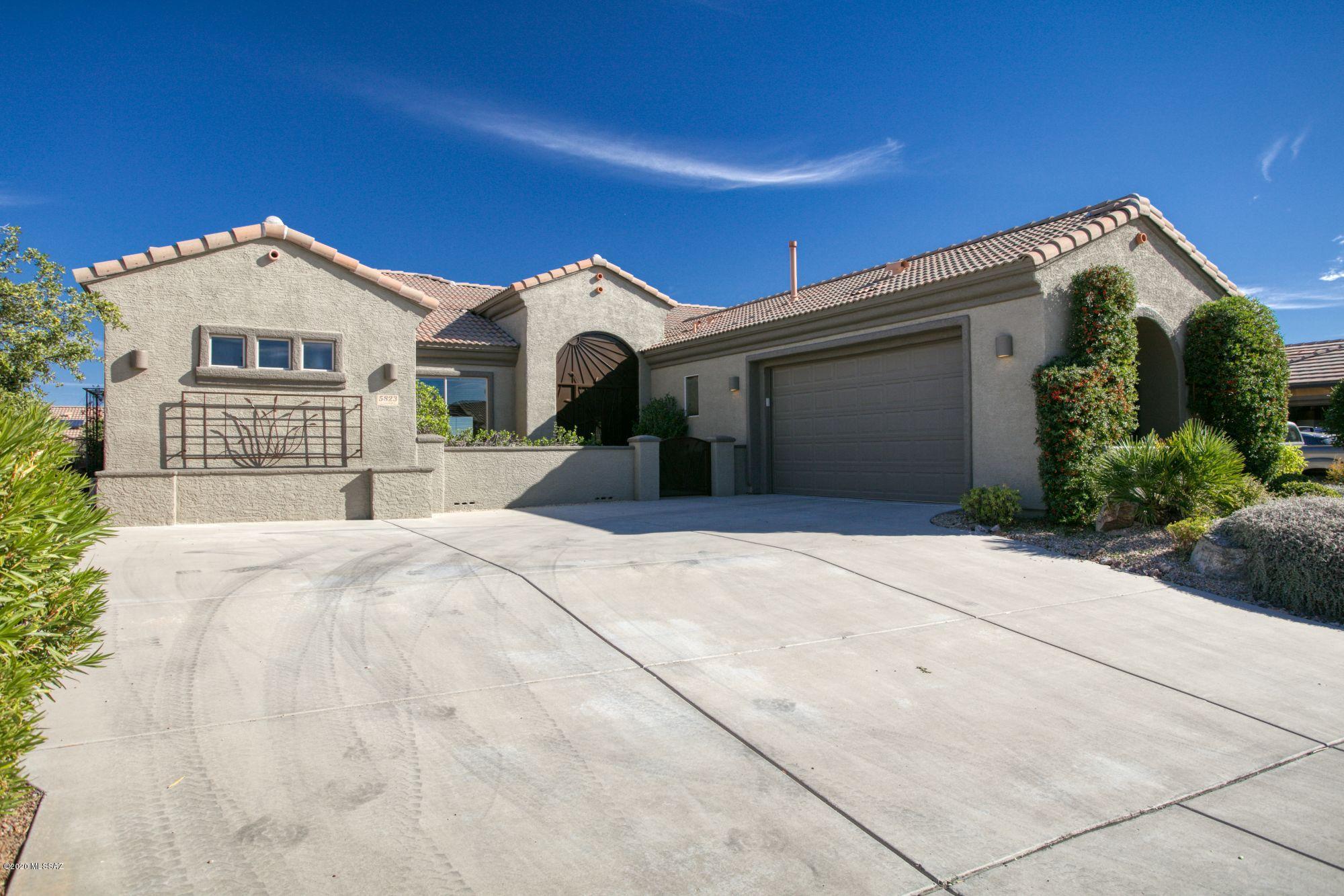 Canoa Ranch's Finest! Unique property with 2 Br 2 Ba and den, plus 1 Br 1Ba Casita with separate entry and wet bar. Nice Mountain Views to the south. Backyard has Built in BBQ and Water feature. Granite Counters, SS appliances, front courtyard too. This one will not last! Must see! Close to Golf Course, Grill on the Green Restaurant and GVR Clubhouse. 2445 Total Sq Ft There is a small closet behind the door in the bathroom in the Casita. There can be another one built just inside the house from the Casita.