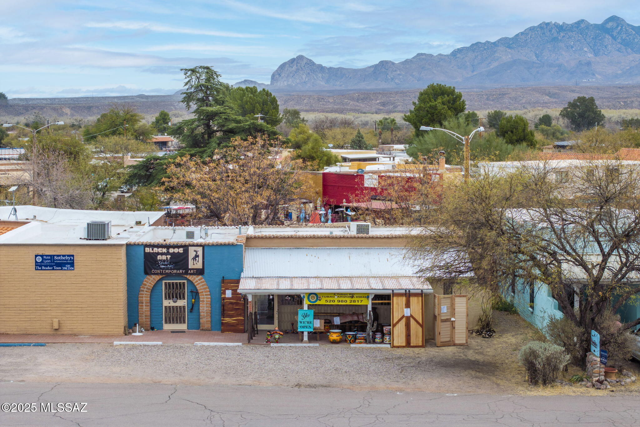 A very rare opportunity to purchase a commercial building at the entrance to the village of Tubac. Very well located  in a premium spot fronting Tubac Road. Property is ideal for shop/retail space.  Don't miss out on this chance to locate a business in Tubac in a very desirable and visible location.