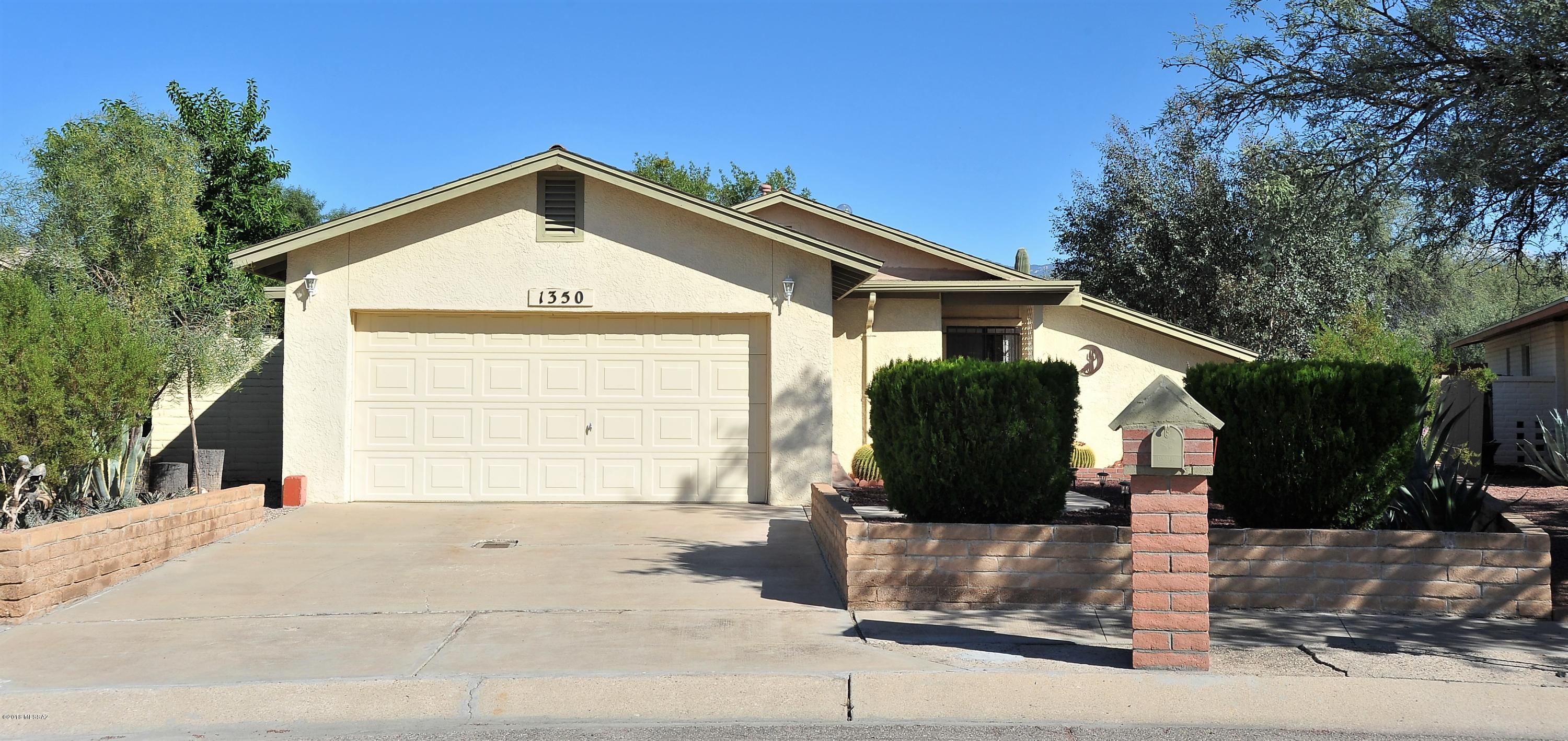 Range price listing $200,000-225,000. Seller will counter or accept offers within the range. This beautifully maintained home sits on almost a quarter acre lot in a wonderful cul-de-sac. With stunning landscape in a huge walled yard with covered patio, this solid masonry home has spacious rooms + lots of storage and 2 car garage. Don't miss this gem in the sought after desert arbors neighborhood in Northeast Tucson!