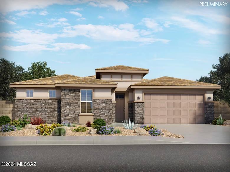 Brand new, energy-efficient home available by Oct 2024! The open concept kitchen offers convenient prep space for all of your cooking needs. White cabinets with marble-look granite countertops, wood-look tile flooring with neutral carpet in our Distinct Package. Visit Houghton Reserve and explore new homes in Tucson, Arizona. This a gated community is located at the northeast intersection of Broadway Blvd and Houghton. Located 11 miles north of I-10, Houghton Reserve provides convenient access to major employment centers, nearby shopping, and dining. We also build each home with innovative, energy-efficient features that cut down on utility bills so you can afford to do more living.*