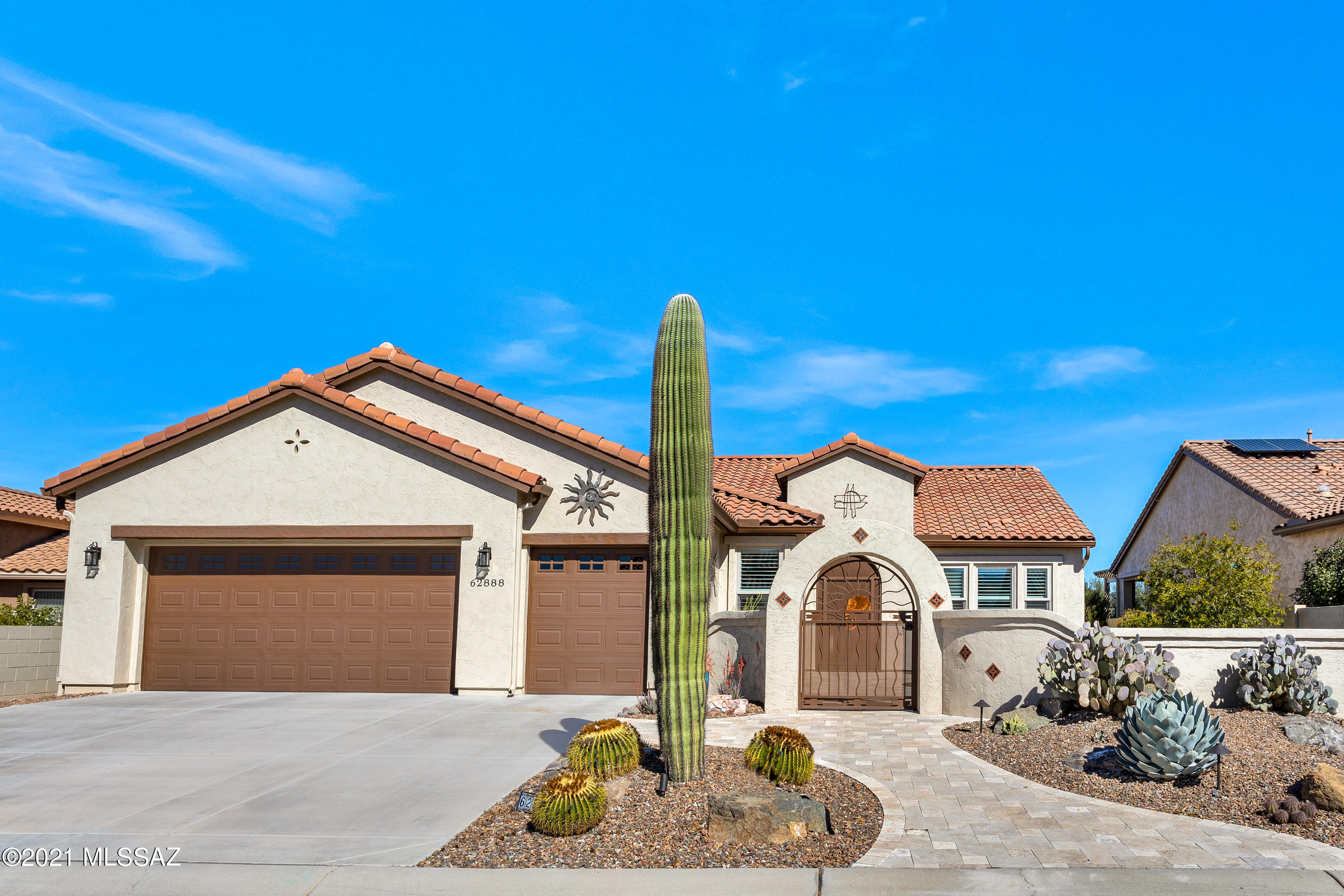 We are proud to present a 2009 Gorgeous Covina. This 2 Bedroom + Den/Office / 2.5 Bathroom / 2,072 SF / Extended 2.5 Car Garage home is just what you've been waiting for. Custom entry gates, Travertine path & courtyard with mountain views. Updated kitchen with granite countertops, stainless steel appliances, gas cooktop, custom cabinets & large island. Dining area with plantation shutters & slider. Custom designed stacked stone media wall in Great room. Owner's Suite with black out blinds & updated bathroom. Den/Office with plantation shutters & double doors. Powder Room. Guest Bedroom with black out blinds & en-suite bathroom.  Extended 2.5 garage. Covered patio with Travertine pavers. Extended patios with outdoor kitchen & gas firepit. Great entertaining home with views.  Welcome home!
