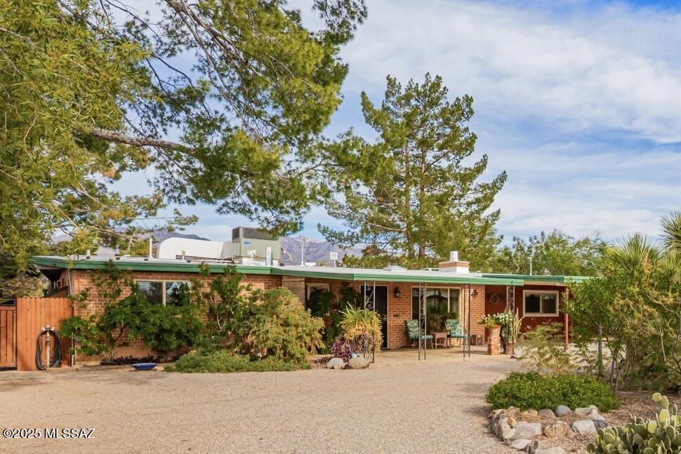 Own a rare piece of Tucson history in this 1958 double wire-cut custom brick home located in the heart of the desirable Laurel Addition Community. Offering 4 bedrooms and 2.5 baths on nearly ⅓ acre, the home blends thoughtful modern updates with timeless mid-century character. Enjoy Catalina Mountain views from the expanded covered patio, relax in the 24' saltwater pool and spa, and tend to a 1,200 sq ft irrigated garden supported by 2,500+ gallons of rainwater harvesting. Sustainable living meets classic Tucson charm with a chicken coop, natural gas BBQ, and a 600 sq ft garage with workshop and storage, a truly special midtown opportunity. This home is loaded with features and upgrades (see document). ***Here is your chance to own a piece of true Tucson history and it won't last long! **