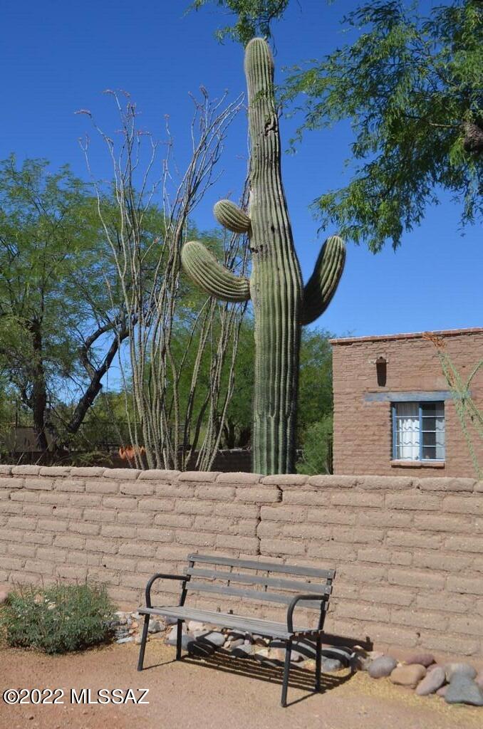Authentic Sonoran Style Mud adobe, 3 bedroom, 2 bath home on .975 acres, NO HOA, mud adobe walls provides passive solar design.  Tons of natural light throughout the home!  Large courtyard entry with custom gate, beautiful custom iron ocotill and stained glass entry door, exposed wood beam and plank high ceilings throughout including 15' high ceiling in great room, red brick floors throughout, cozy beehive fireplace in great room, slate stainless steel appliances, cast concrete counters with custom inlays, spacious formal dining room, beautiful pool and new pump/motor,, new pool cleaner, 2 very large covered patios for entertaining, 12x12 covered BBQ ramada, Large Concrete sport court, 6x9 work pace in garage, natural landscape and wildlife galore!