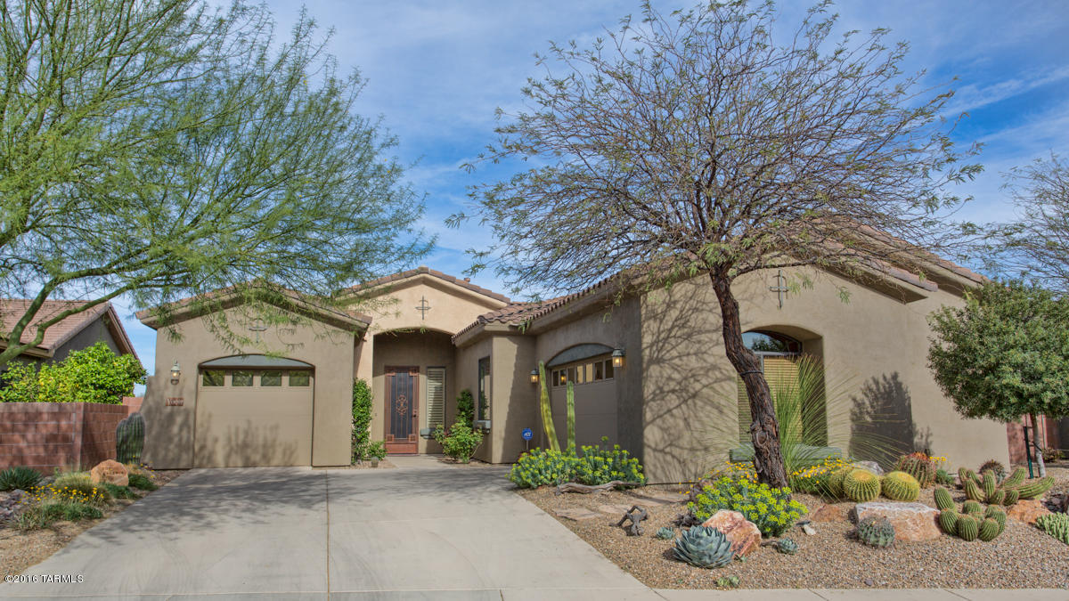 This 4BD/2 BA/3 car garage is one of the largest models in the Bluffs. An inviting entry boasts porcelain tile w/ granite inlay; Formal Dining and Living Rooms. Large kit. has maple cab. w/ tile back splashes. Spacious island + dining area and granite tops. Pantry, 5 Burner gas stove top, new SAMSUNG Fridge. Family room w/gas beehive Fireplace ,Spacious master suite w/ walk-in closet, dual sinks, separate tub. Saltwater, Tahoe Blue Pebble Bottom Pool and Spa with Natural rock Waterfall. Full outdoor kitchen with grill and sink. Covered patio with Mountain and Sunset Views. Outdoor Speakers, Acrylic  Flagstone Decking, Home is Wired for Generator Hook up, Water softer, top down/bottom hunter Douglas Blinds, Bay windows, New carpet, Enclosed Storage in garage, New Exterior Paint.