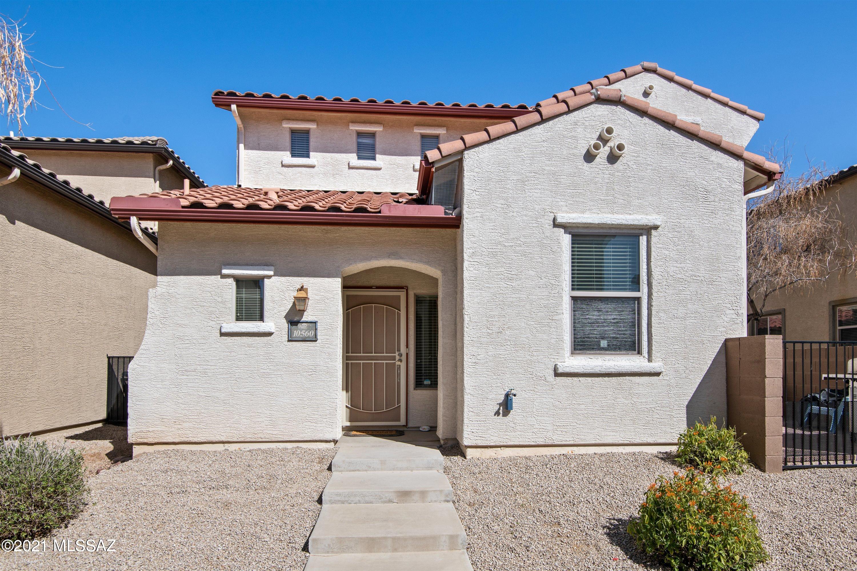 This beautiful, open concept floorplan home has an entertaining kitchen to include a walk-in pantry; with a large island and dining area open to the living room. On the first floor you have an office or den, with a powder room as well. Brand new paint throughout the home! Low care courtyard to BBQ and hang out! Close to the amenities within the community, like volleyball court, pool, clubhouse, basketball court, park, jogging paths, and additional parking lot for guests! All 3 bedrooms with 2 of the bathrooms are upstairs. Laundry room with appliances included on the first floor. Close to dining and grocery stores. This property will not last long!