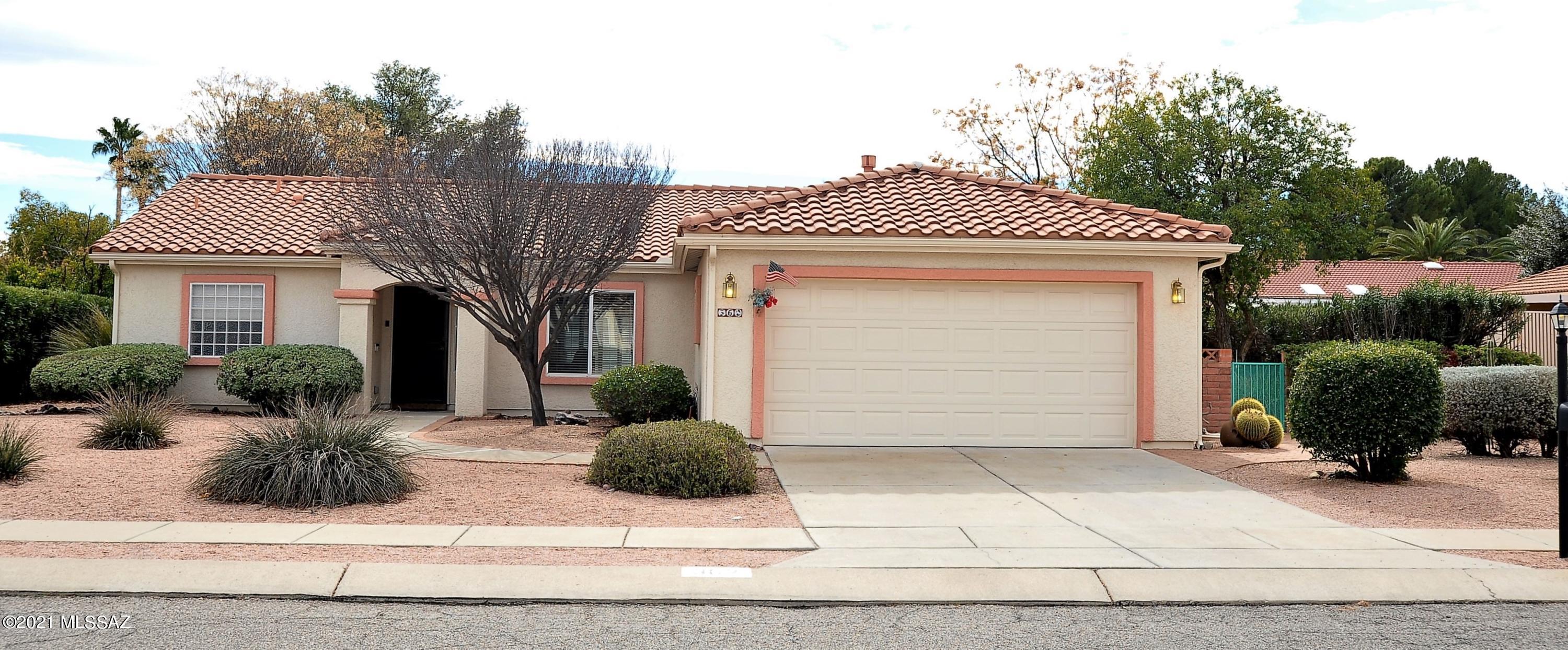 Incredible single story home.  Shows like a model. Kitchen consists of a granite countertops, undermount sink, spray faucet,  range, built in microwave, dishwasher and a French door refrigerator w/ water and ice dispenser. Granite top breakfast bar with seating for four. Plenty of cabinetry. Sky light and track lighting. Large family room opens to the dining room and kitchen. Eat in kitchen with Bay window.   Vaulted ceilings, freshly painted.  Large master bedroom suite with walk in shower, jetted tub, two sinks and a walk in closet. Laundry room with upper cabinets. Split floor plan. Large two car garage with extra storage.  Water softener. Newer HVAC.  Located near Golf course, shopping, medical and restaurants. Approximate 140 sq. ft Arizona room not included in the sq. footage. Extended brick paver patio.  Easy to maintain yard with lots of privacy.  An amazing home.  Adult community.