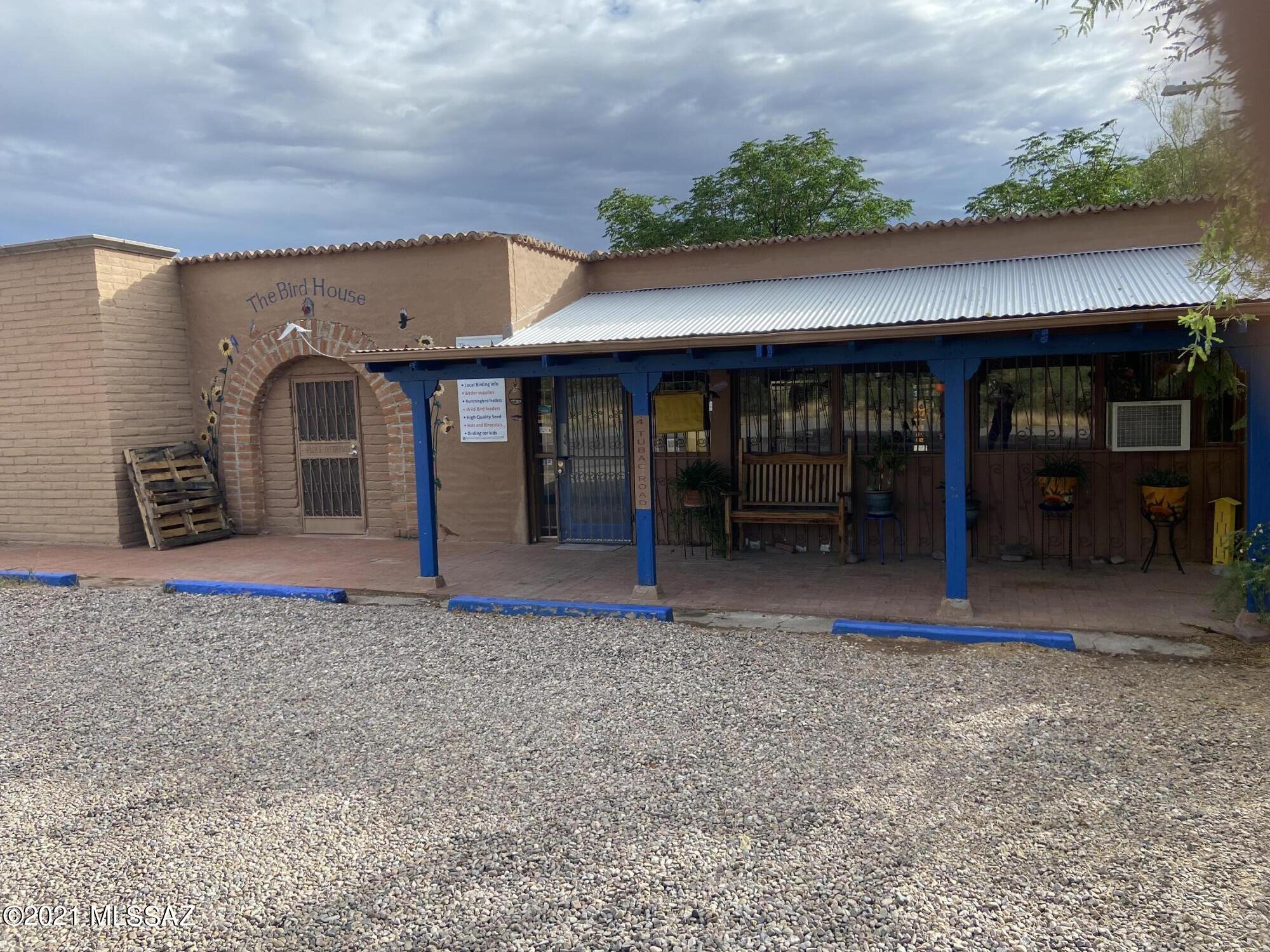 A very rare opportunity to purchase a commercial building at the entrance to the village of Tubac.  Very well located  in a premium spot fronting Tubac Road. Property is ideal for shop/retail space.  Don't miss out on this chance to locate a business in Tubac in a very desirable and visible location.
