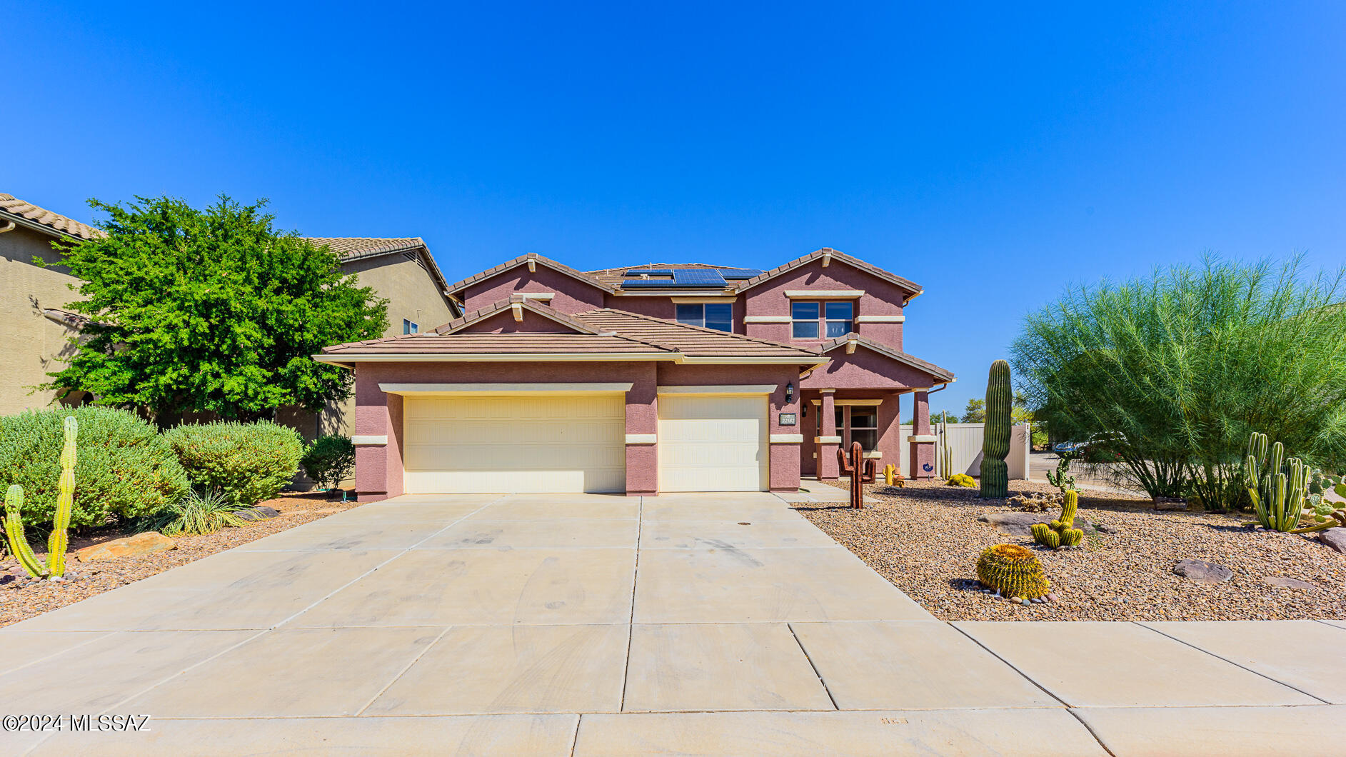 Come take a look at this HUGE home! With 5 bedrooms and 3.5 bedrooms, you'll have plenty of space for whatever you need it for! Home comes with paid off solar panels reducing your cost of ownership during those hot summer months. A large backyard with an outdoor kitchen creates to perfect space for entertainment. Home has been well taken care of and has new carpet throughout. Conveniently located less than 3 minutes from the interstate means an easy commute into Tucson or Phoenix. Stop by today and see for yourself!