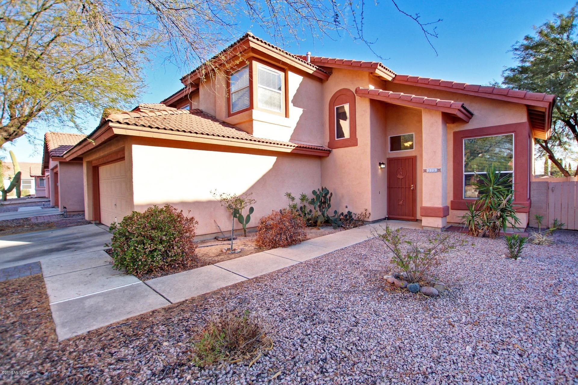 Welcome to highly sought-after North Ranch community. Breathtaking mountain views from living, dining and patio! Gorgeous two level home with custom palette, soaring ceilings, plush carpet, window blinds, upgraded lighting, bay window in dining area, neutral tile in all the right places, and patio access from family room. Stylish kitchen counters, breakfast bar, SS appliances, and white wood cabinets with hardware. Truly turn-key, this home has already had the poly pipes replaced. Enjoy the covered patio outback or take a short walk to the community center with pool. It's a great place to call home! Come. See. Stay.